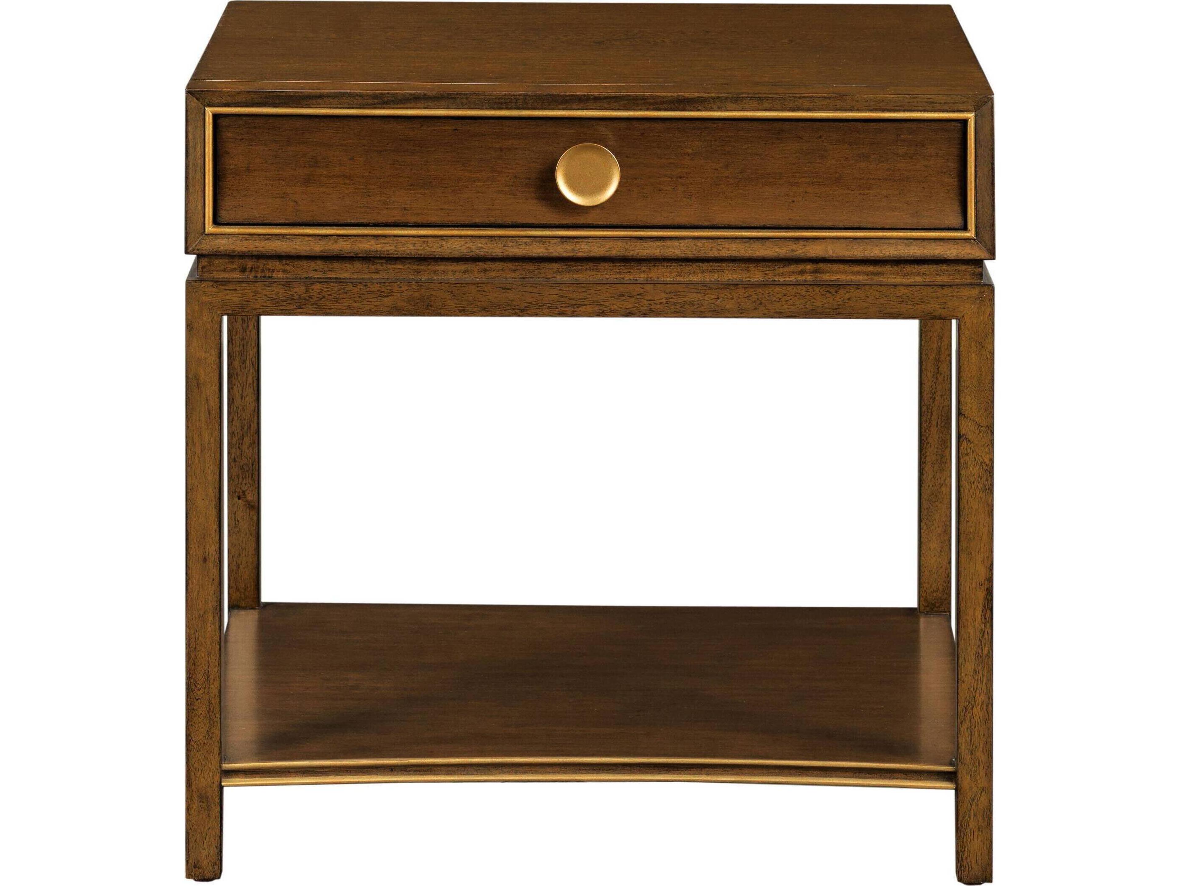 Rectangular Wood French Walnut End Table