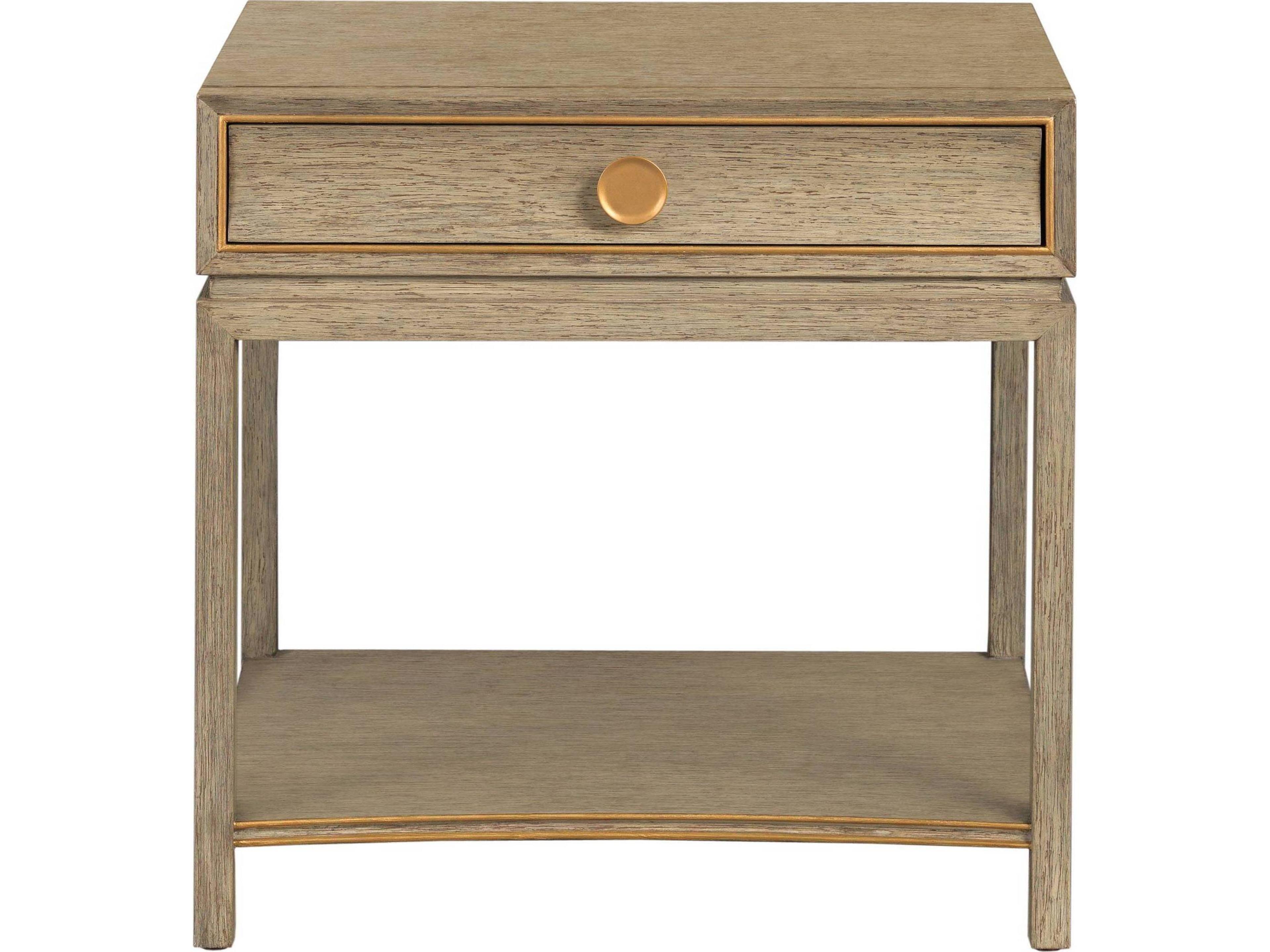 Rectangular Wood Washed Oak End Table
