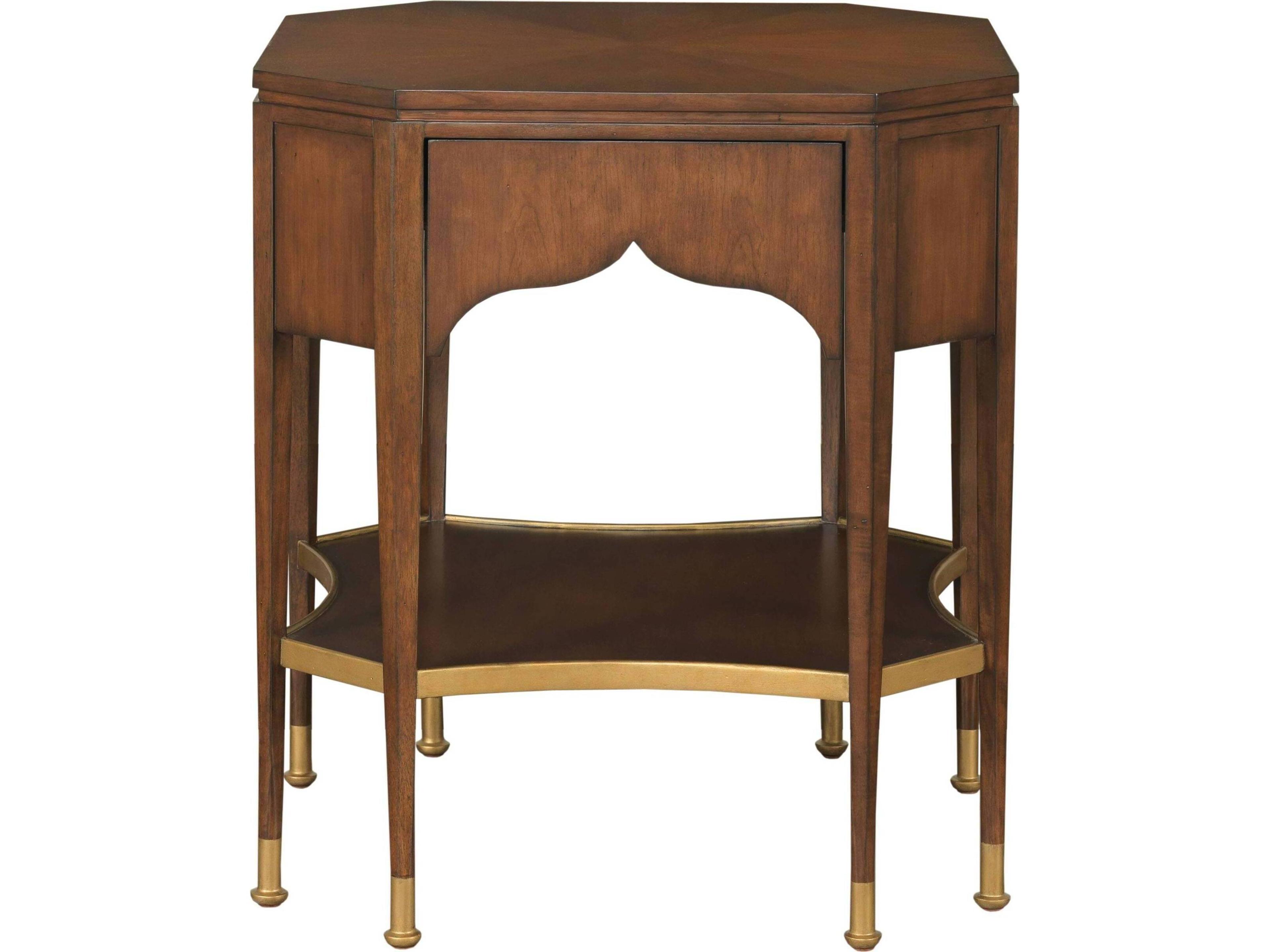 Octagon Wood Cherry End Table