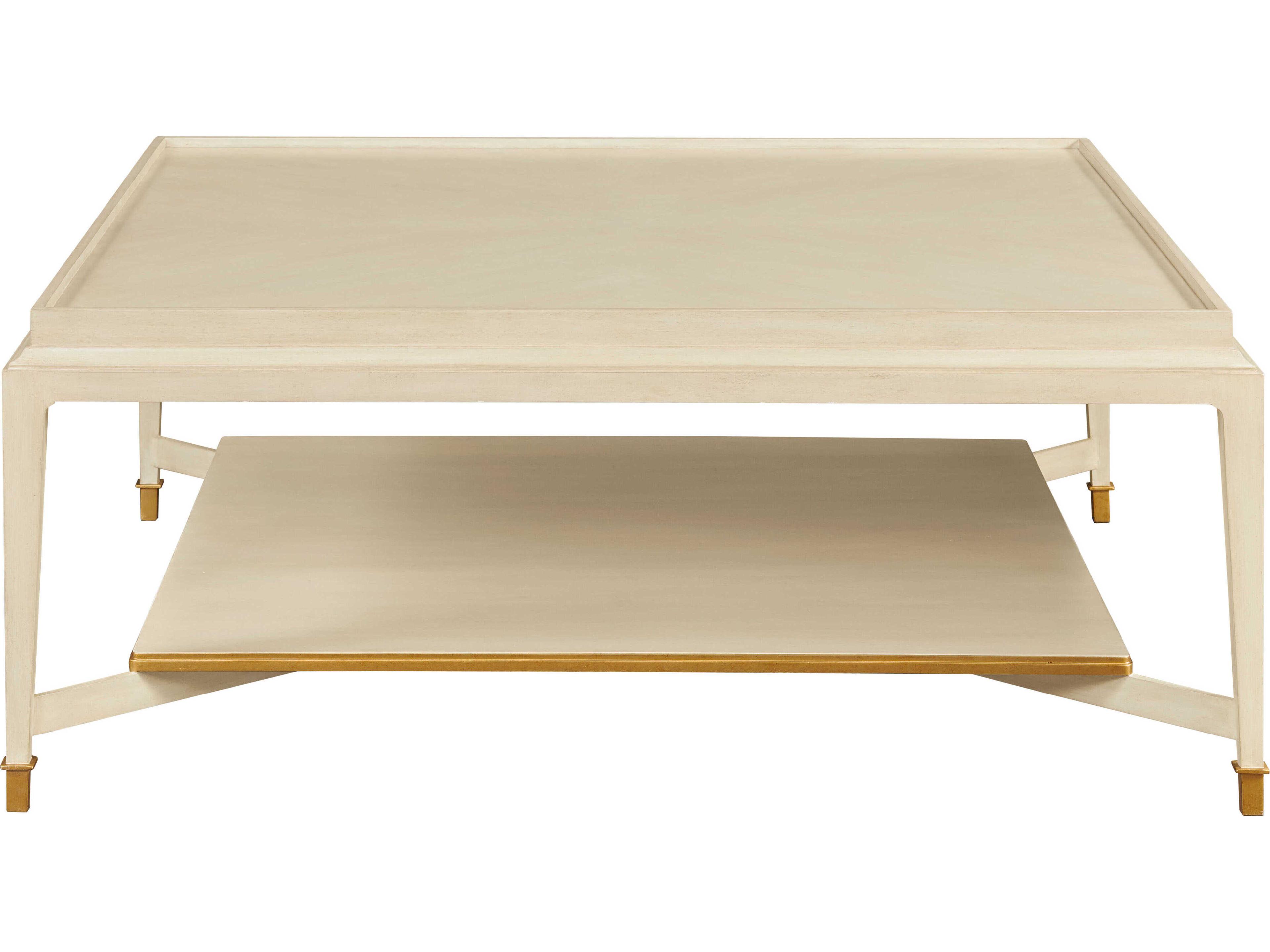 Port Eliot Square Wood Linen Paint Coffee Table