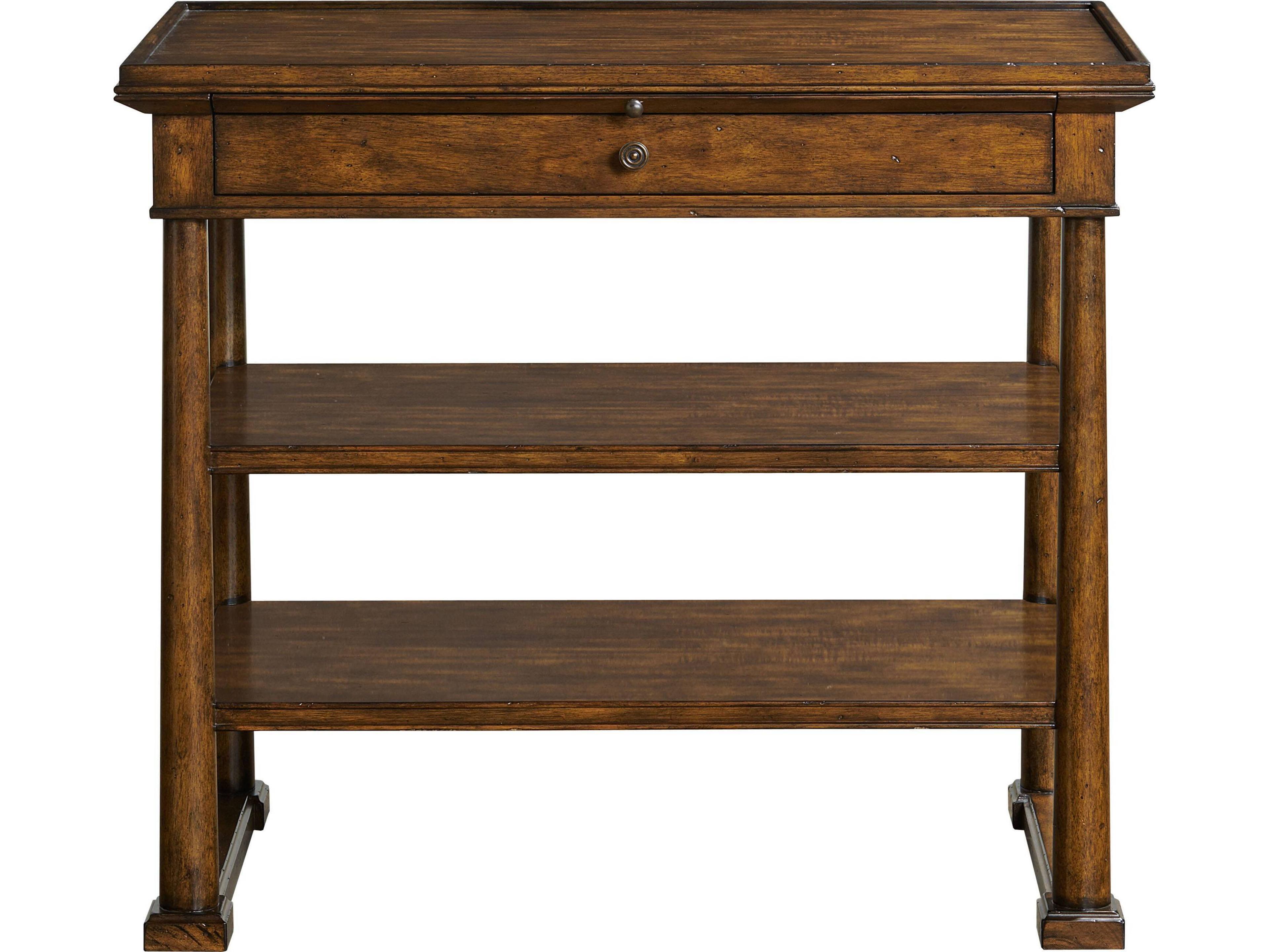 Rectangular Wood French Walnut End Table