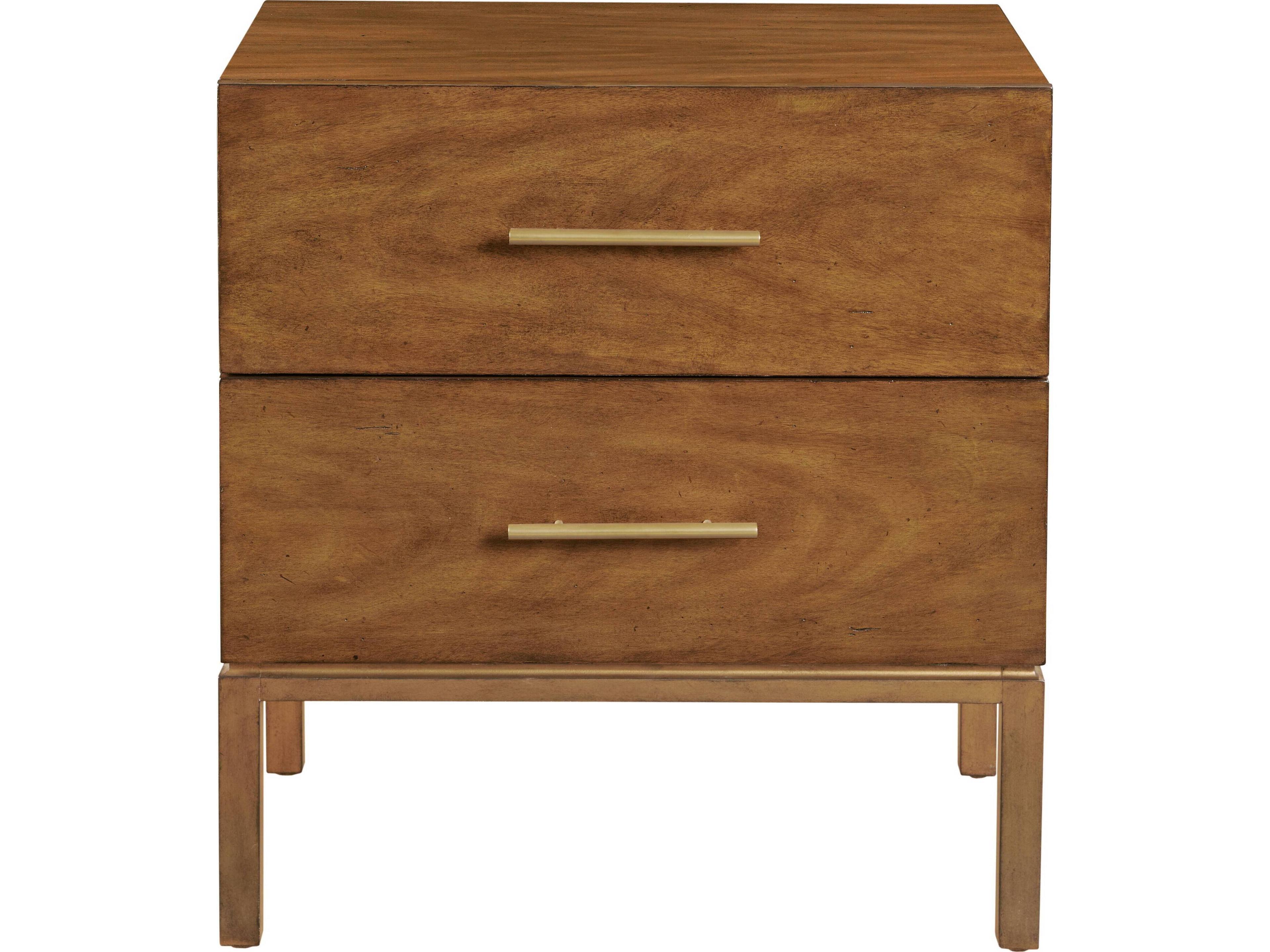 2-Drawers Brown Nightstand