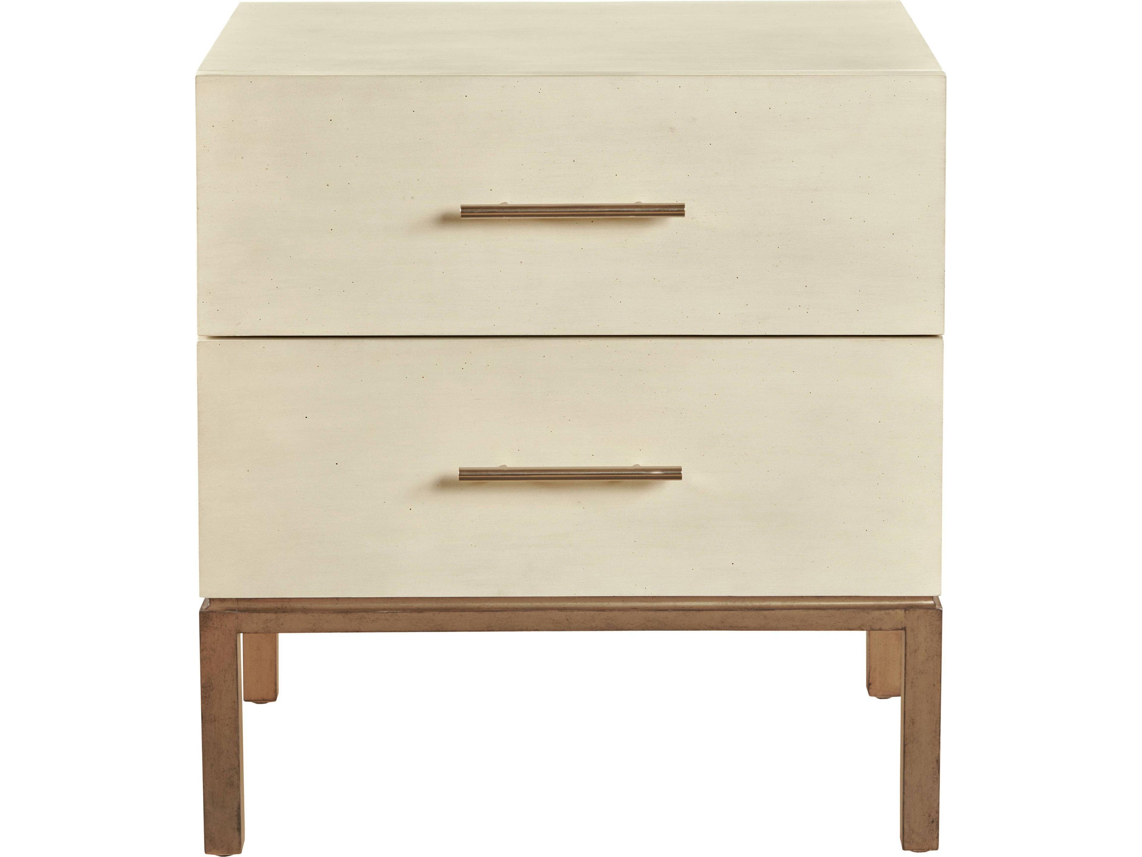 2-Drawers Beige Nightstand