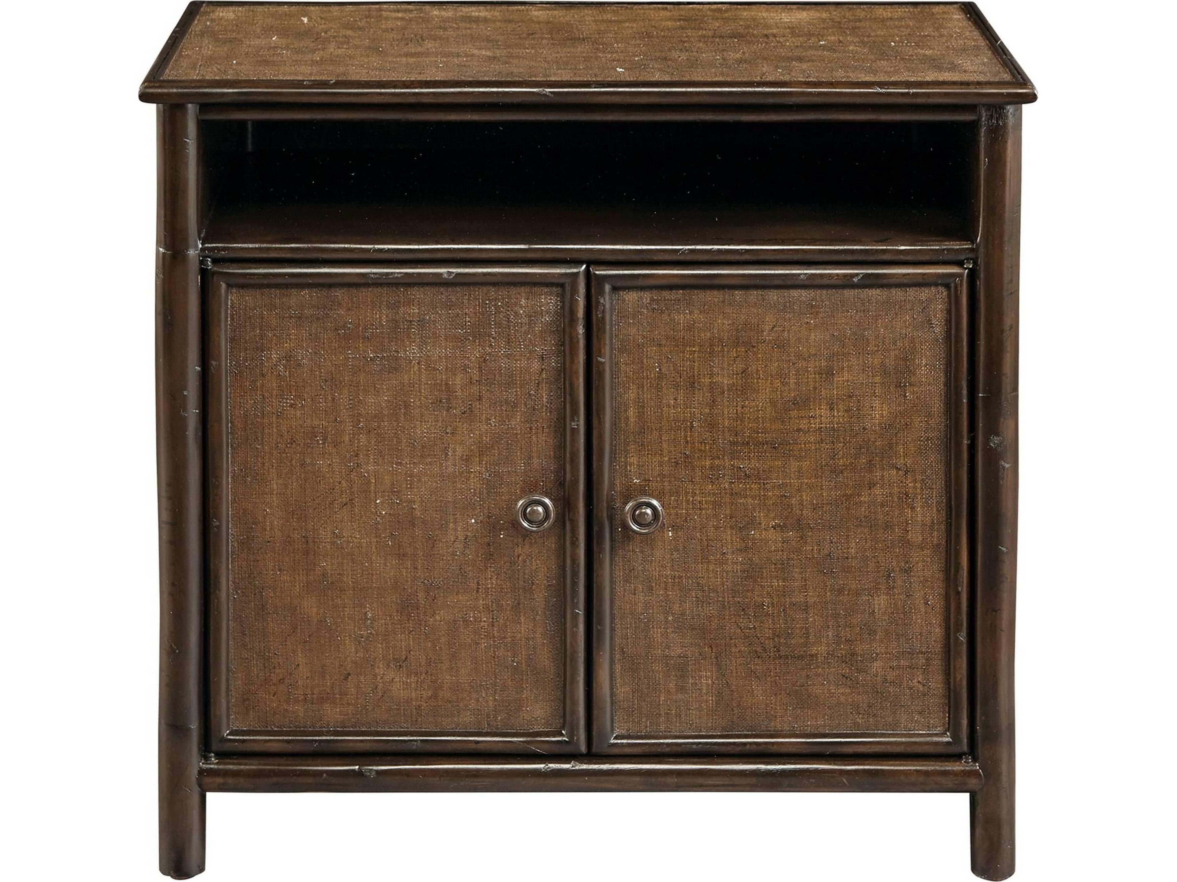 Brown Rattan Nightstand