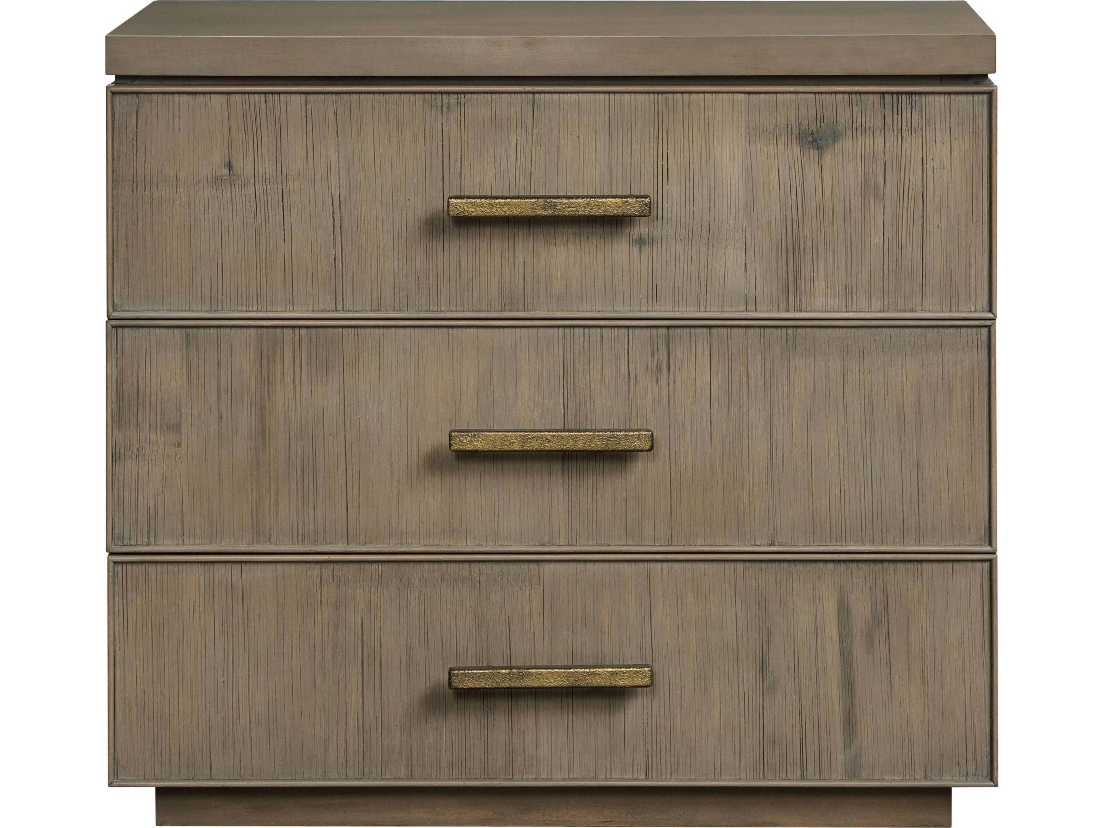 3-Drawers Gray Nightstand
