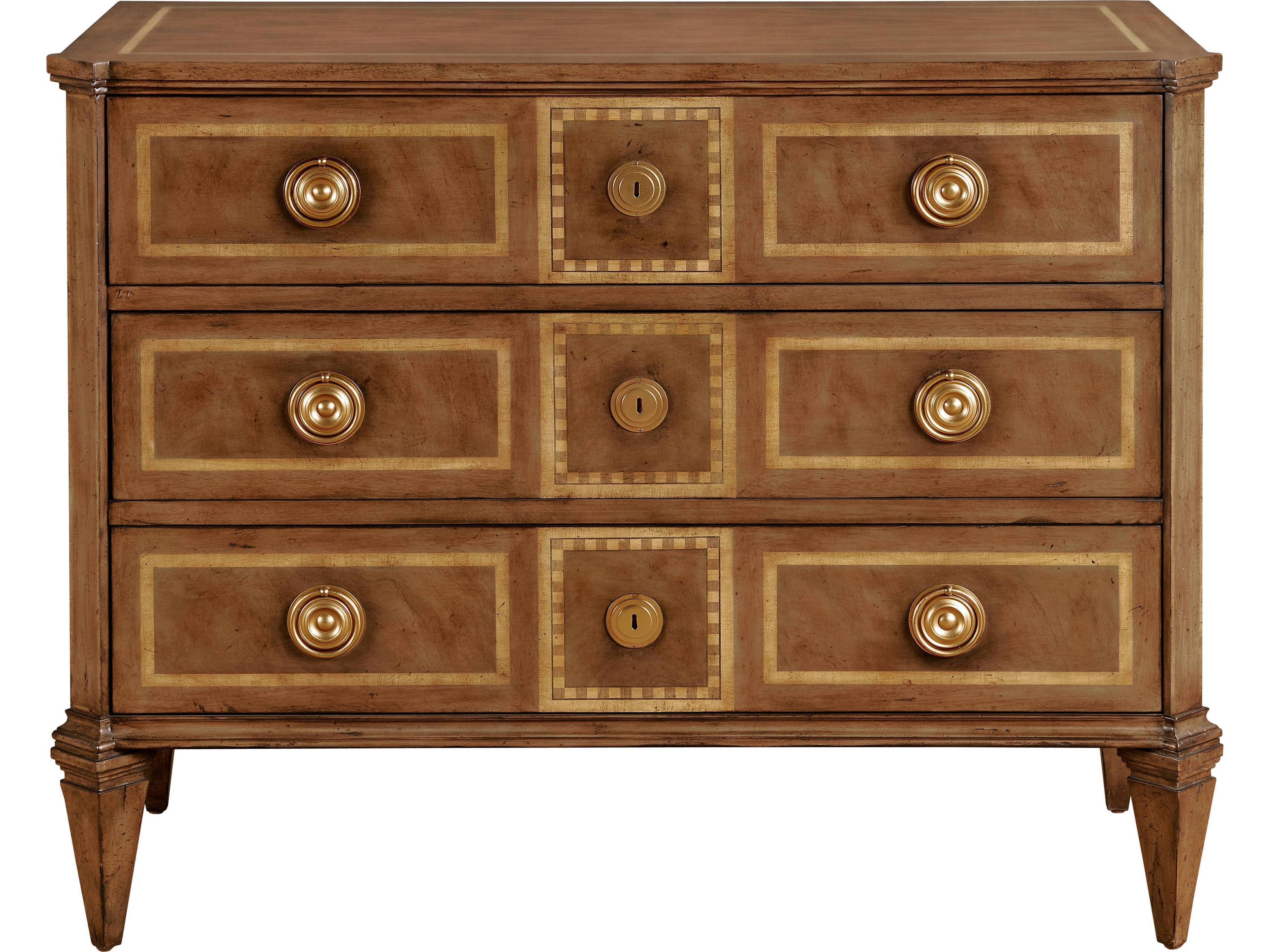 Italian Inlay Artisan Brown Accent Chest