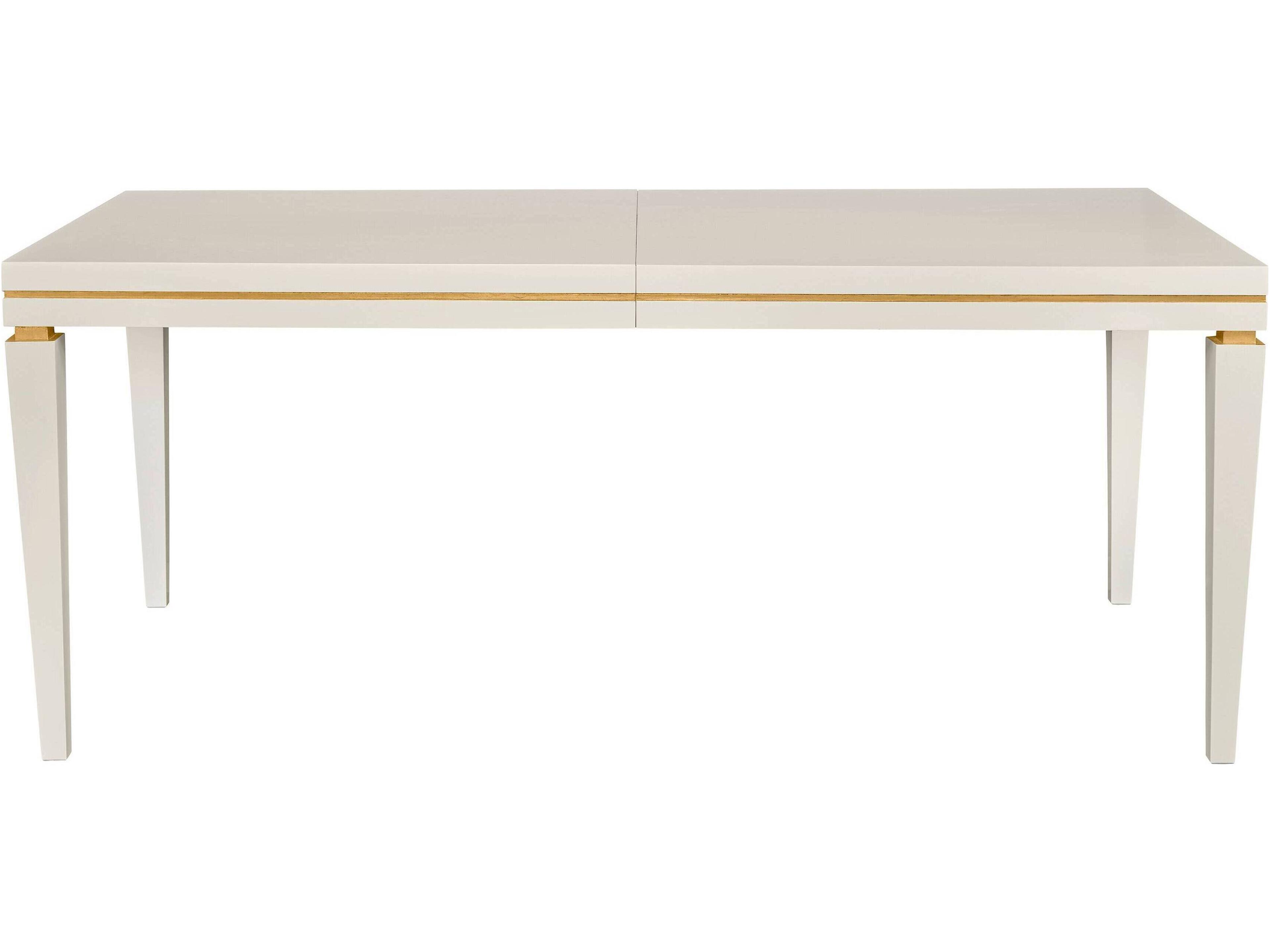 Rectangular Wood White Lacquer Dining Table