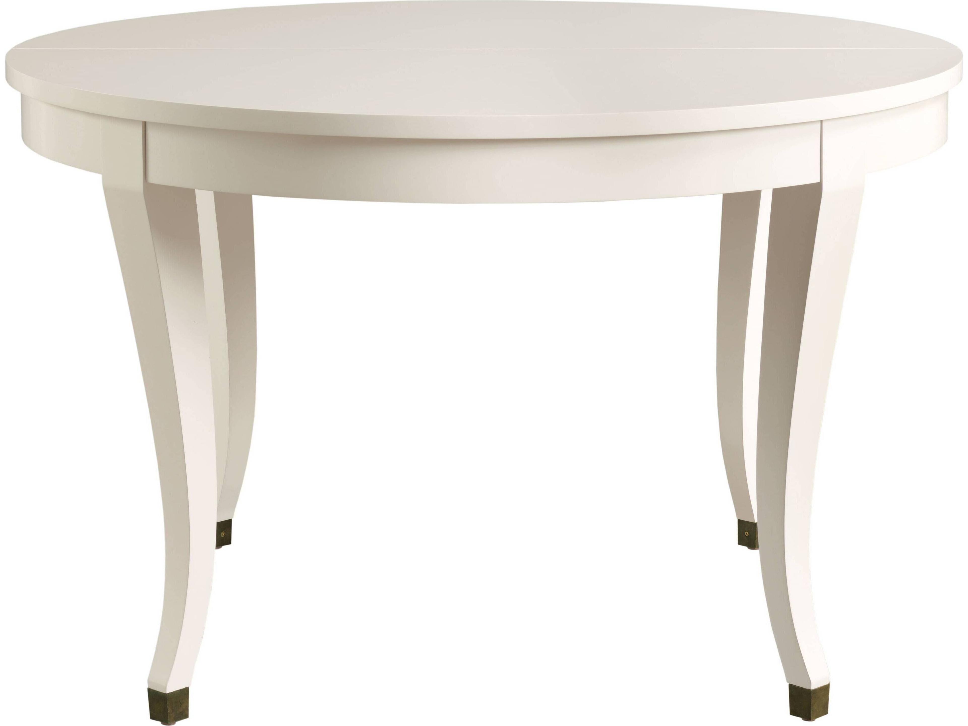 Round Wood White Lacquer Dining Table