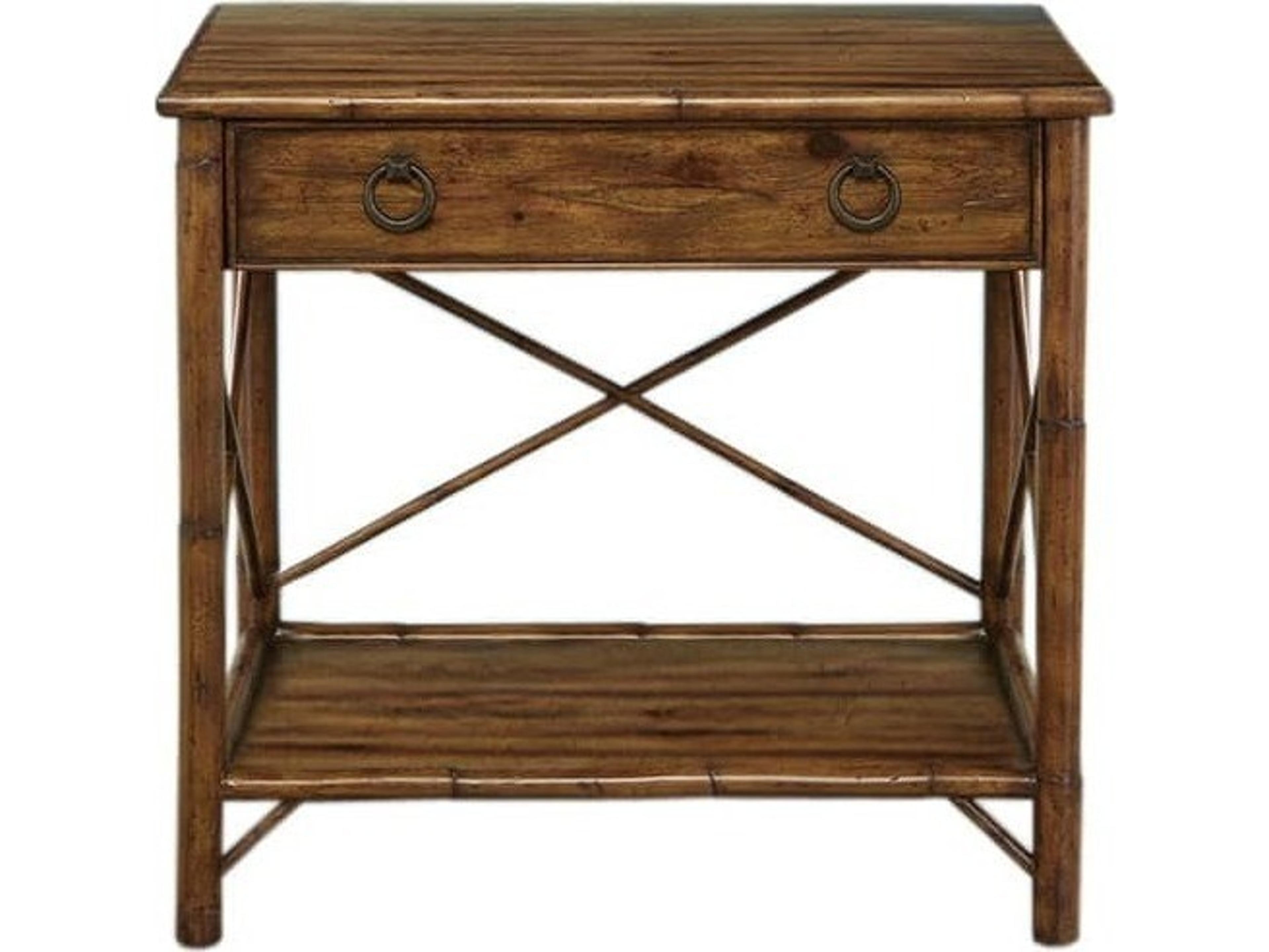 Rectangular Wood Knotty Pecan End Table