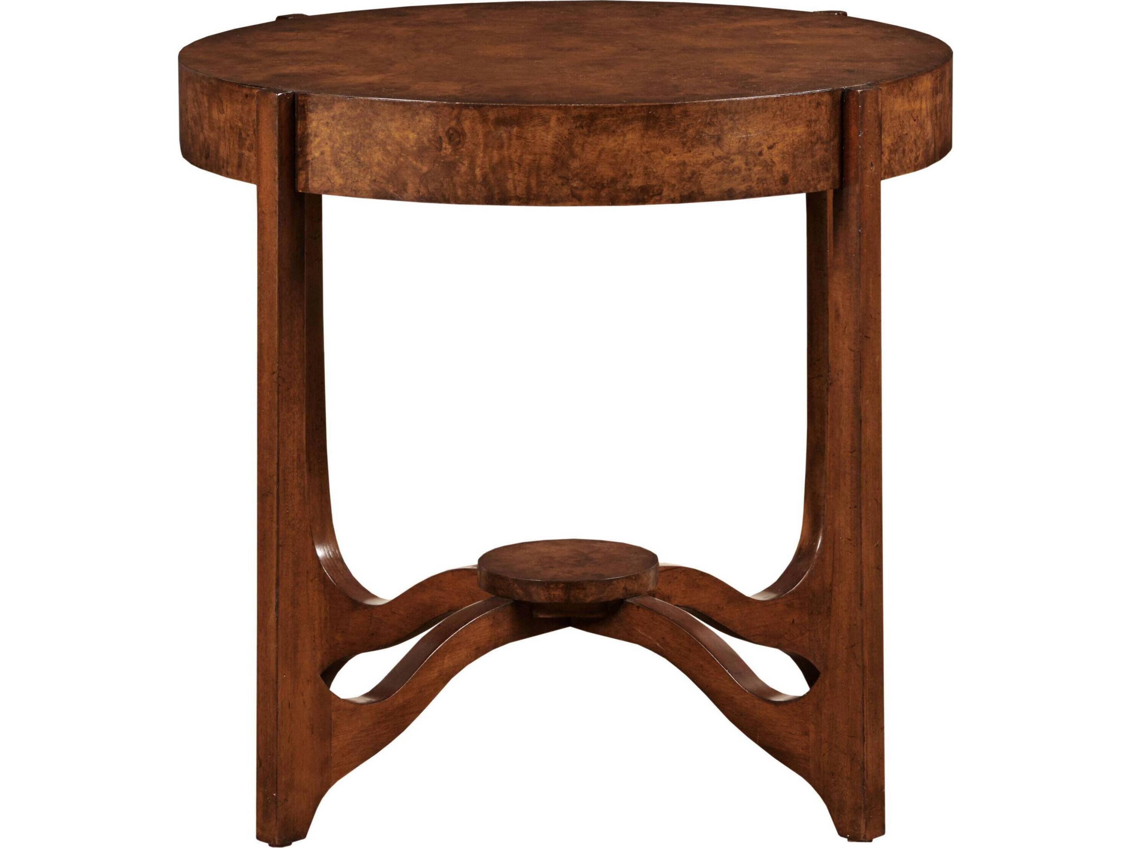 Round Wood Mahogany End Table