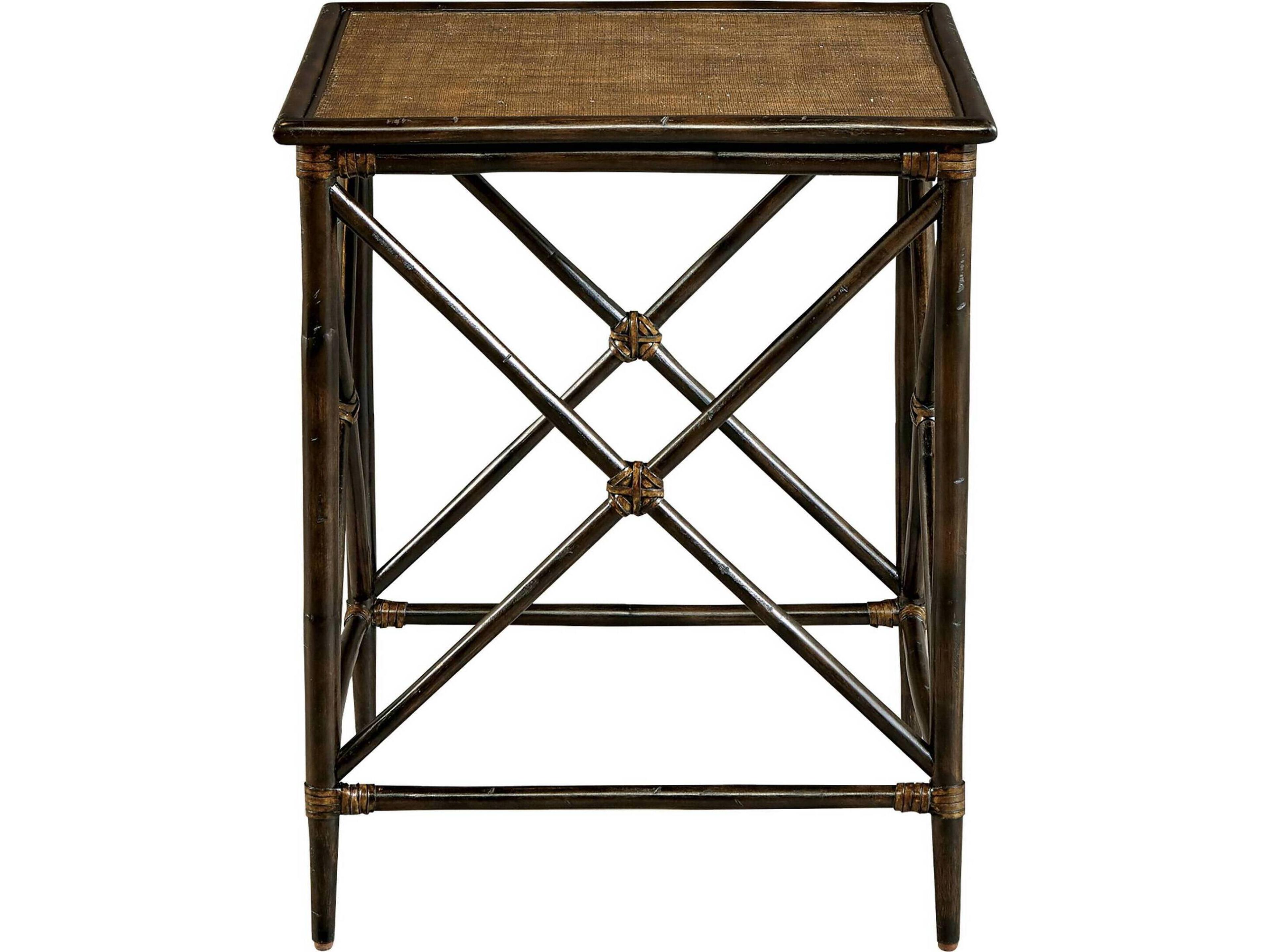 Rectangular Rattan Espresso End Table