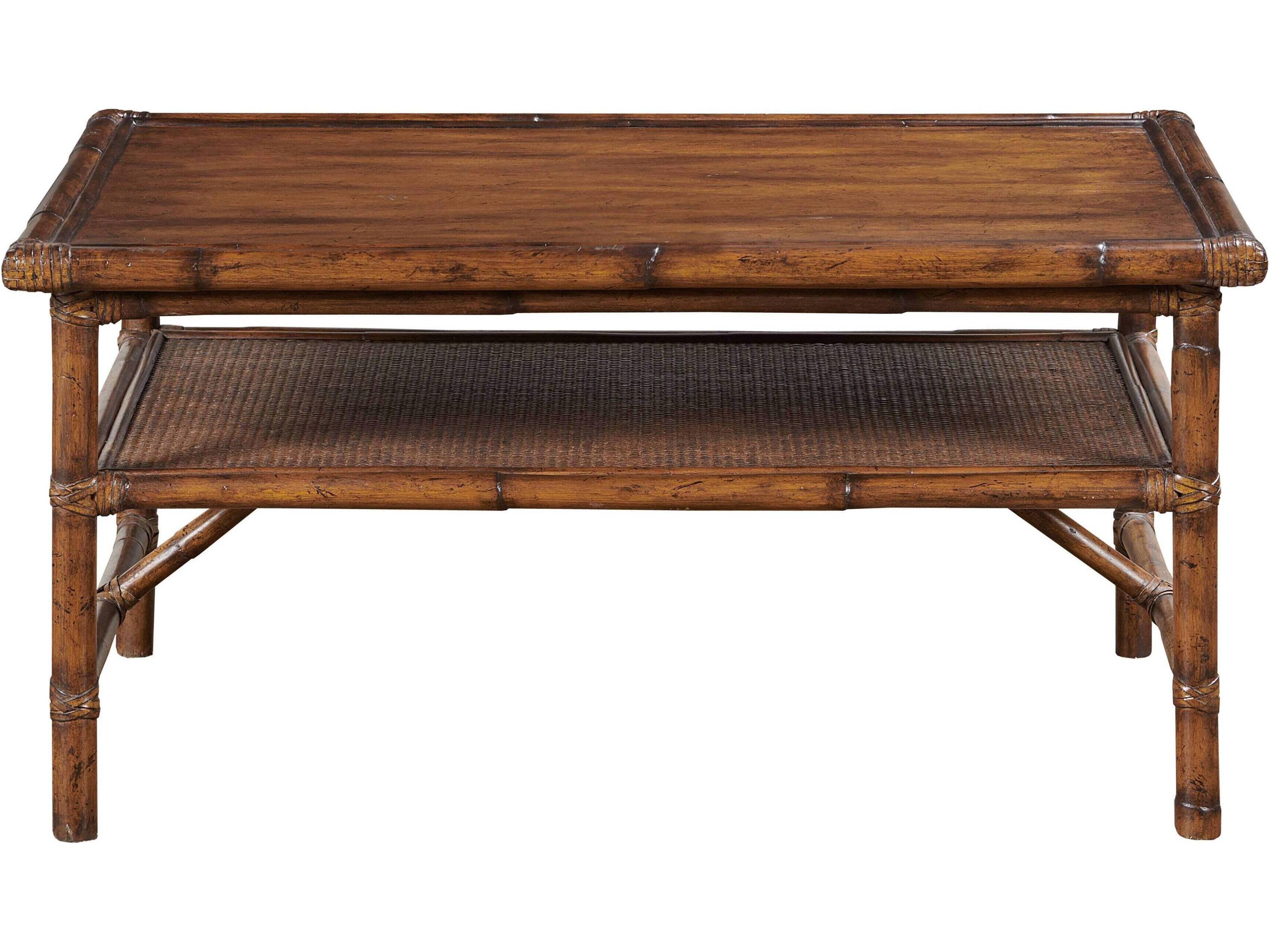 Rectangular Bamboo Mahogany Coffee Table