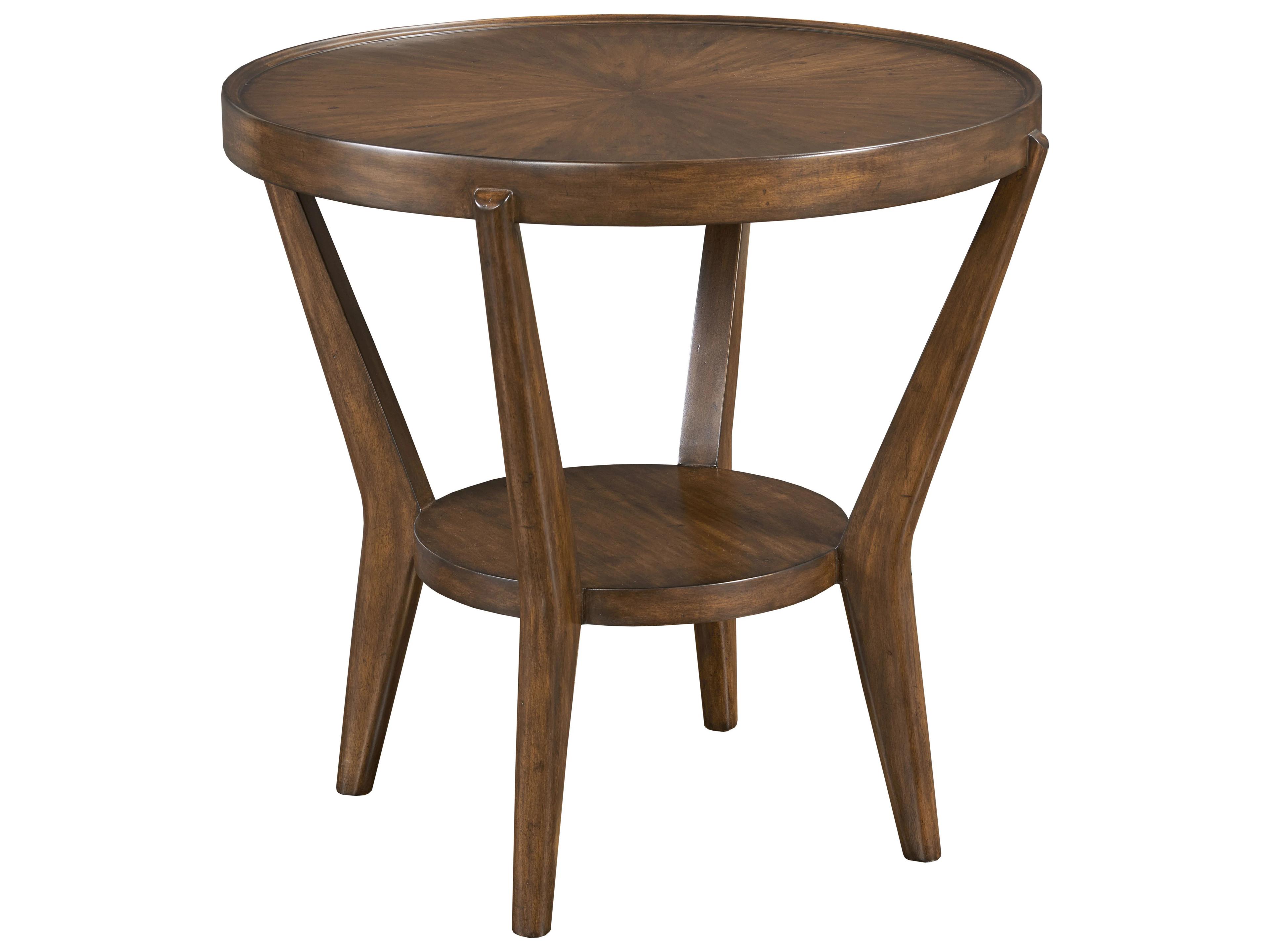 Round Wood Mocha End Table