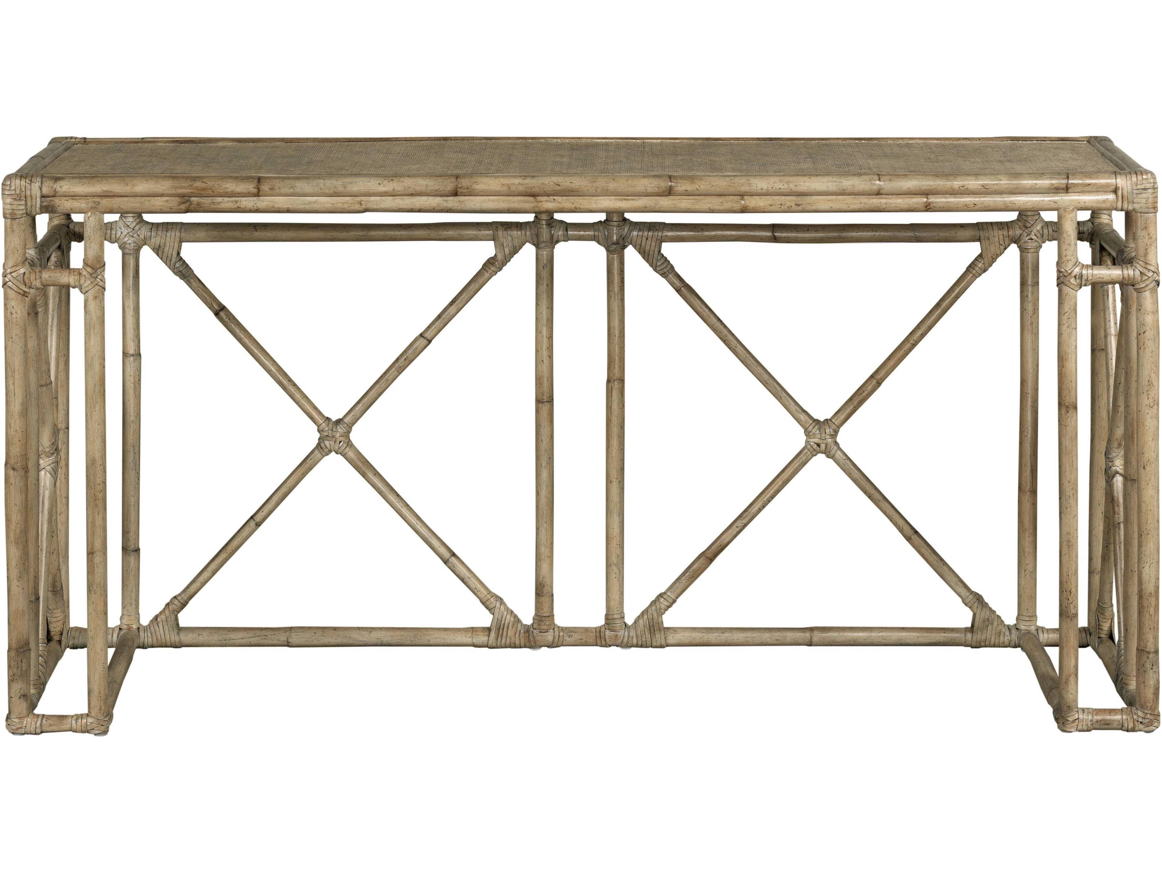 Rectangular Rattan Light Ash Console Table