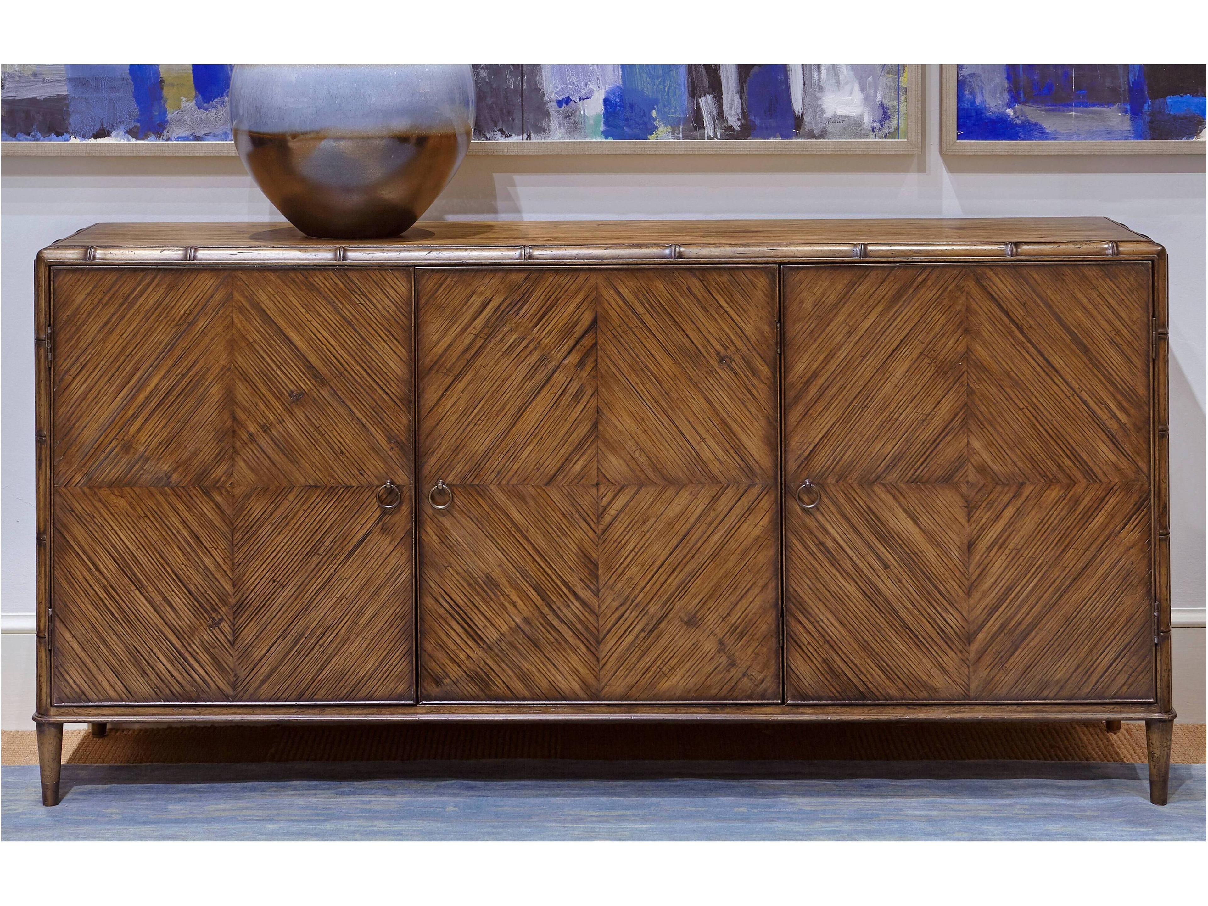 Pecan Brown Bamboo Wood Accent Chest