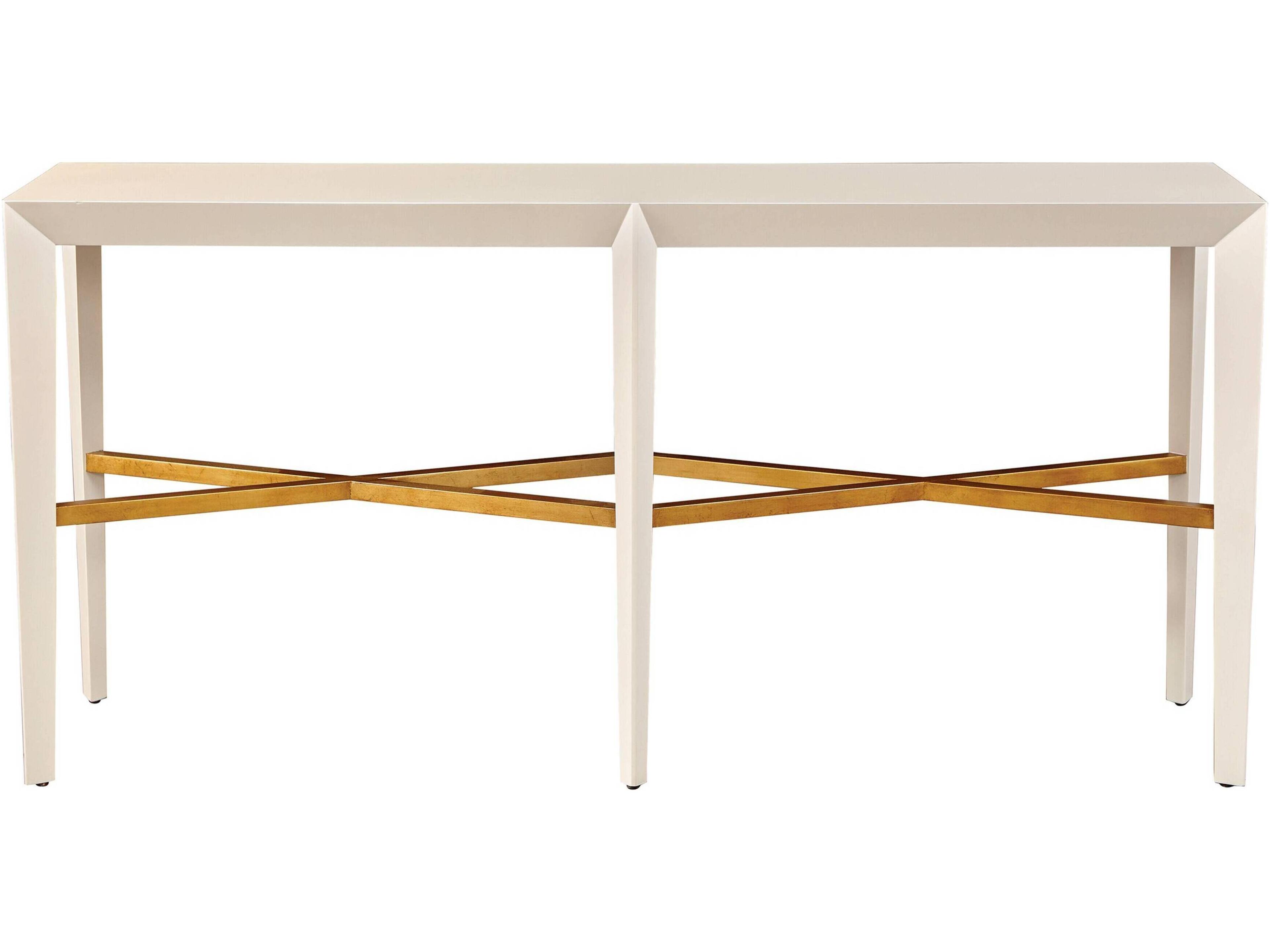 Rectangular Wood White Lacquer Console Table
