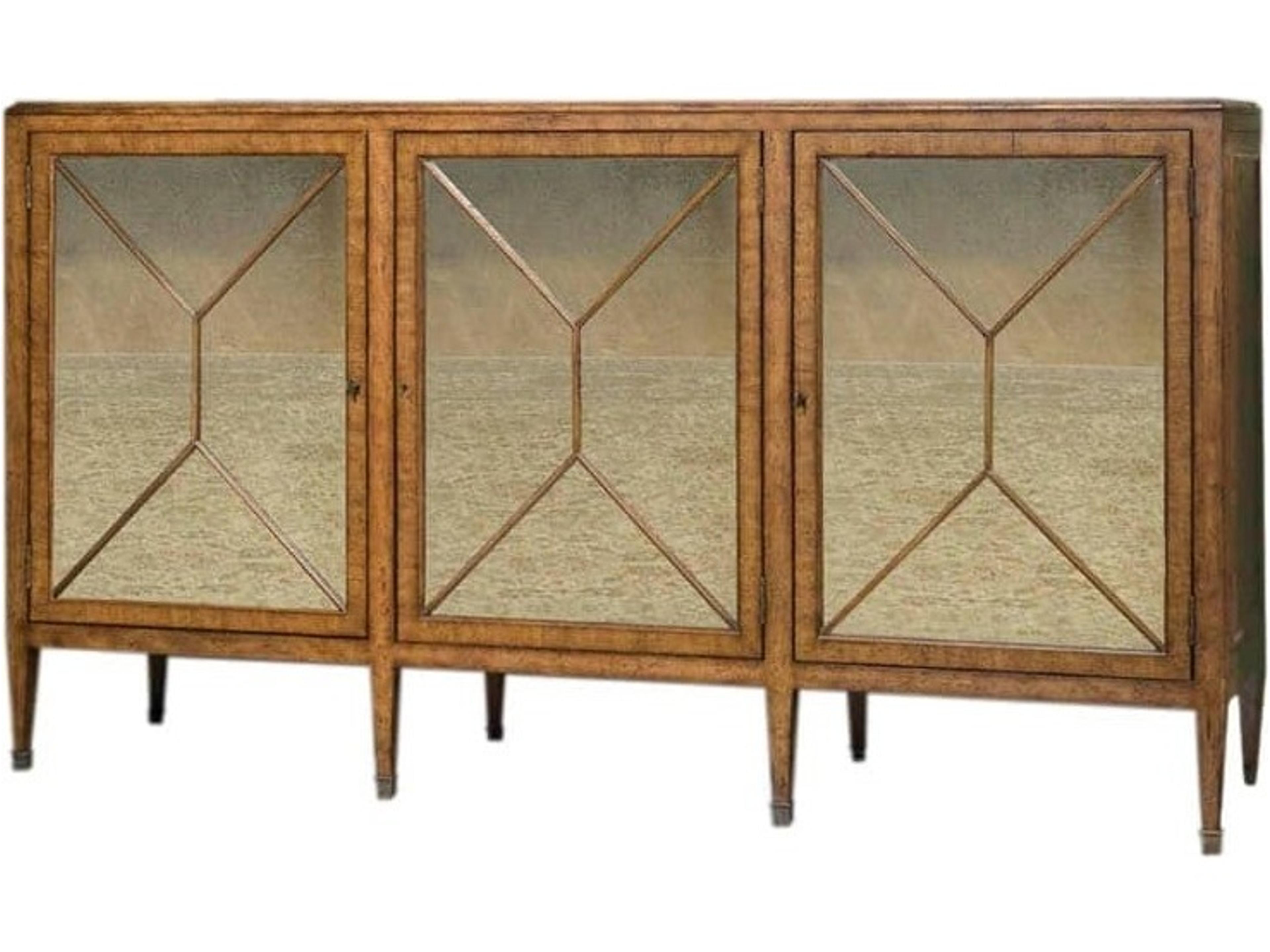 72" Mahogany Wood Antique Mirror Sideboard