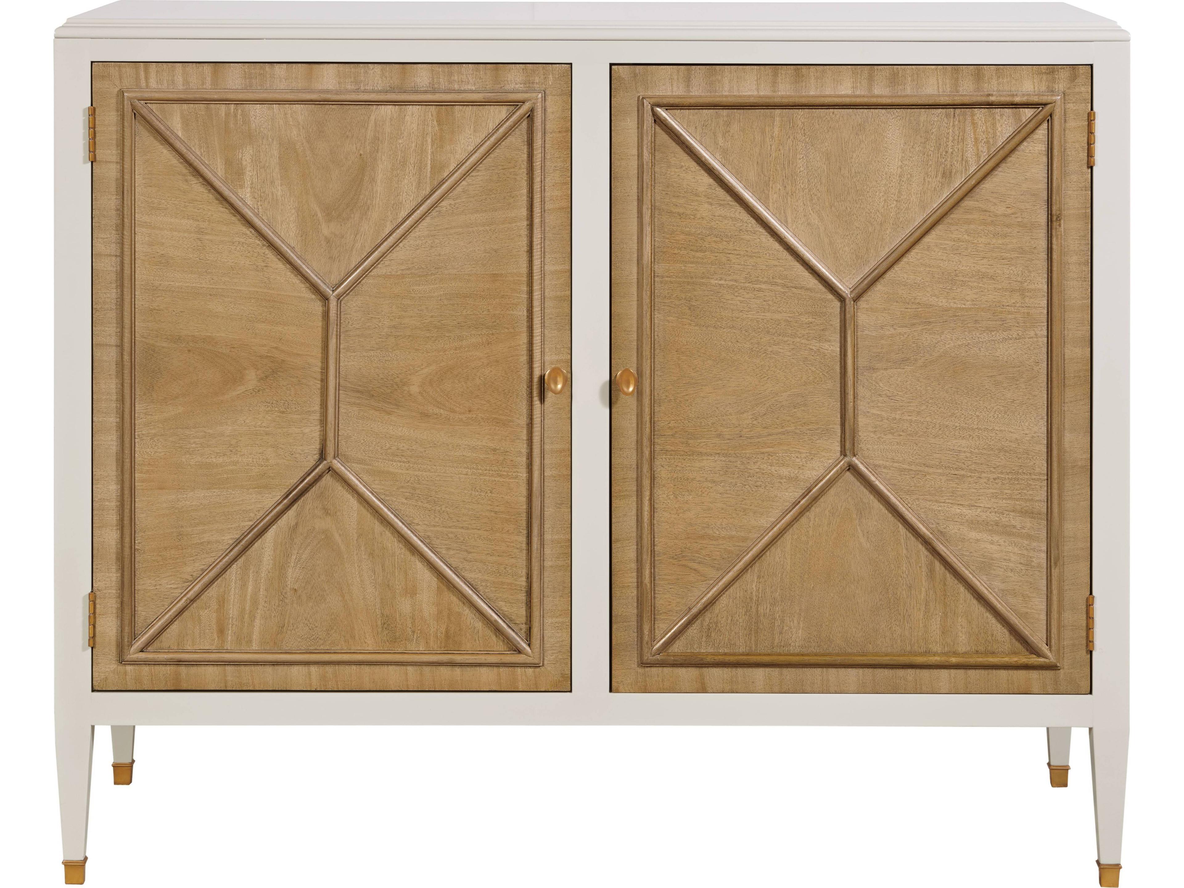 Regency Bleach White Lacquer Brown Accent Chest