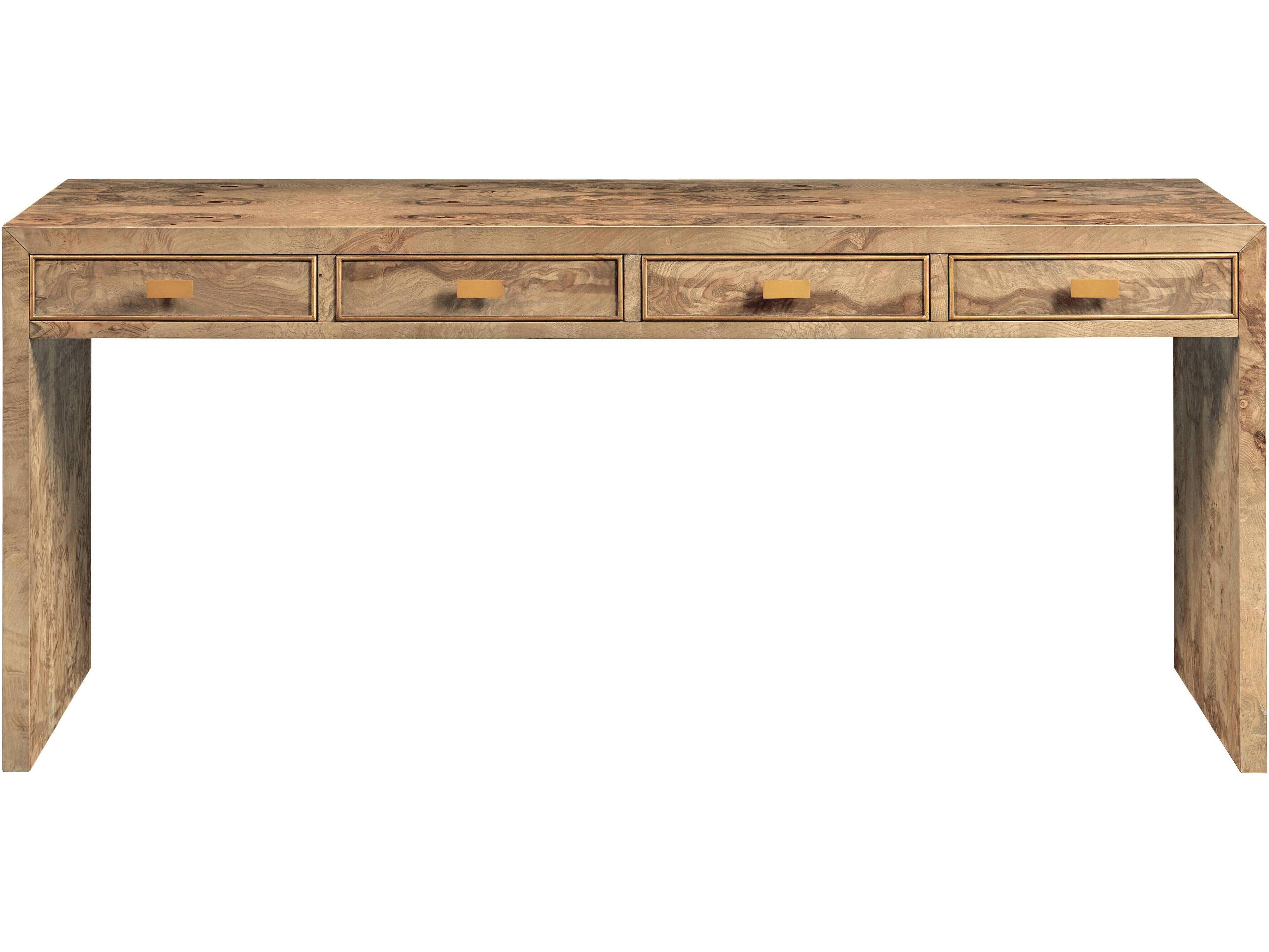 Rectangular Wood Burl Console Table