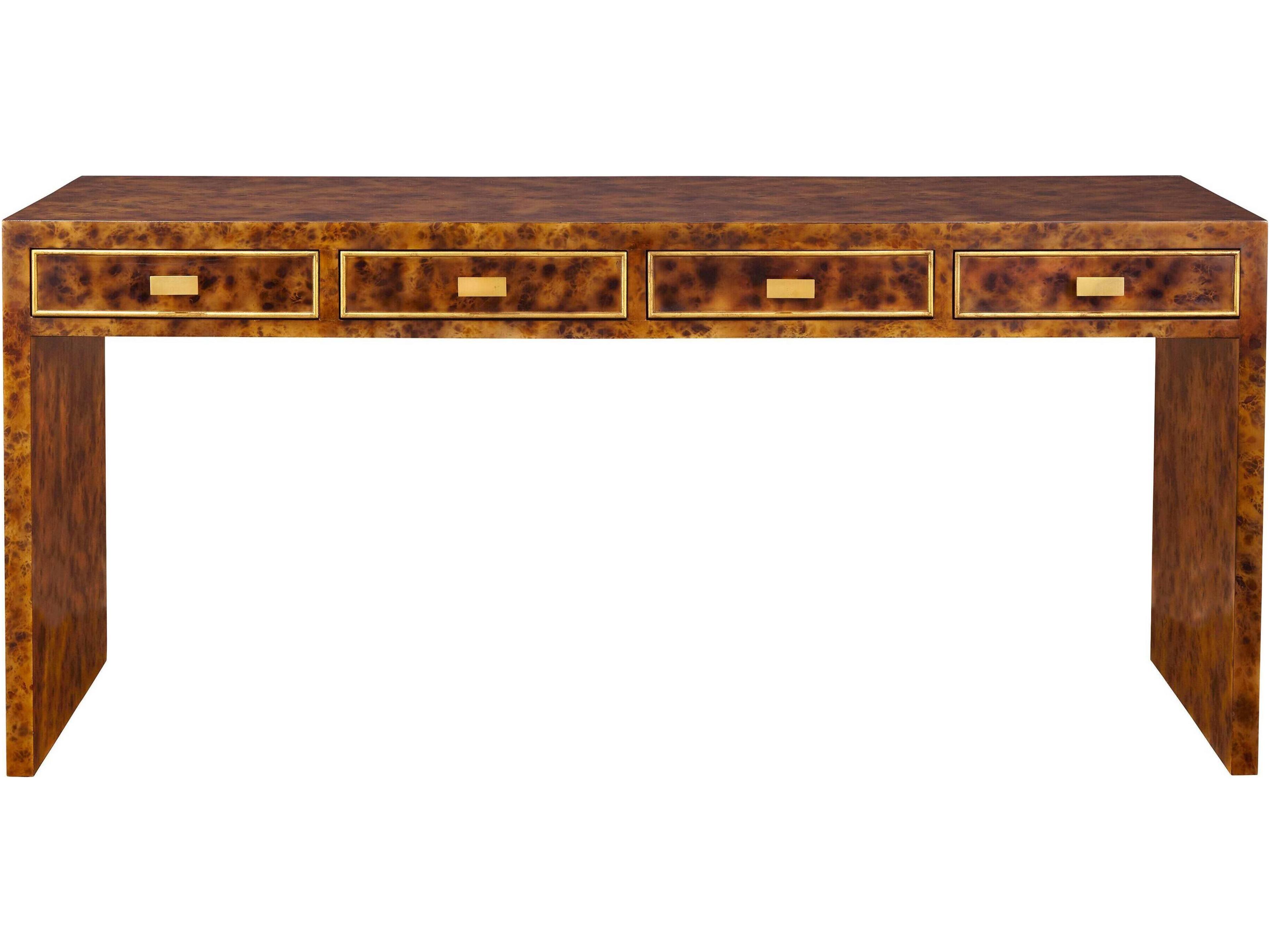 Rectangular Wood Tortoise Console Table