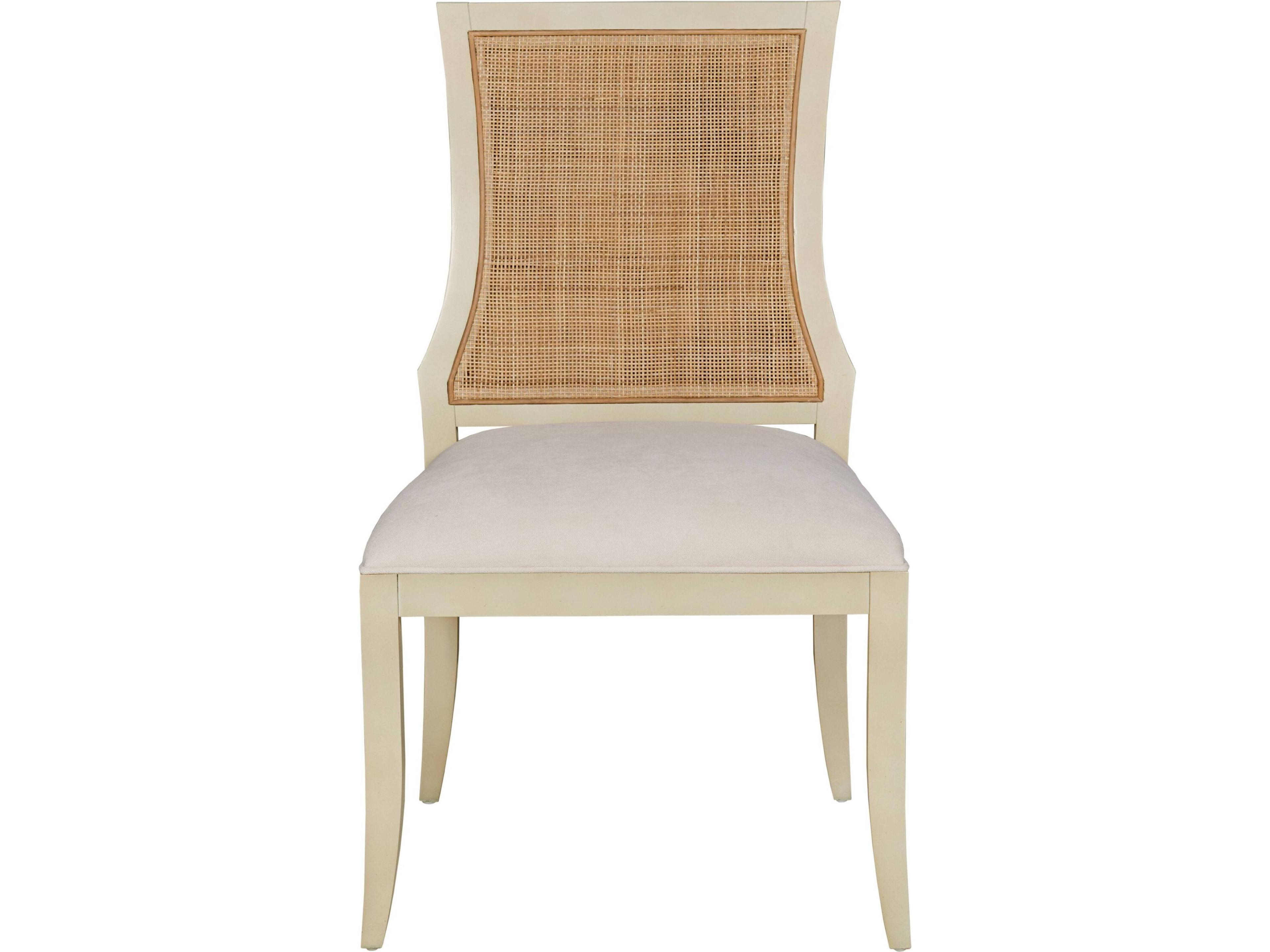 Cane Beige Upholstered Armless Dining Chair