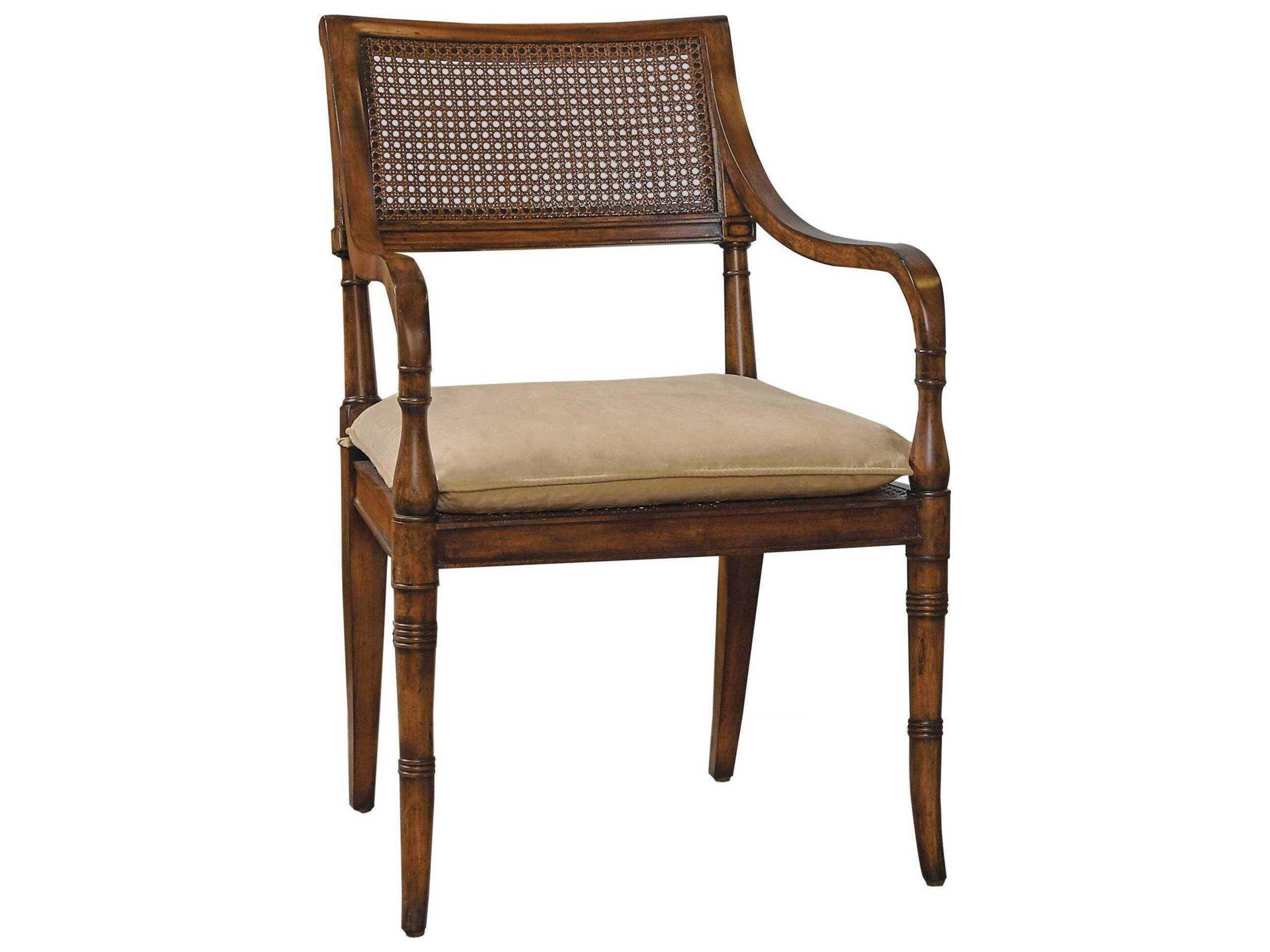 Regency Brown Upholstered Arm Dining Chair