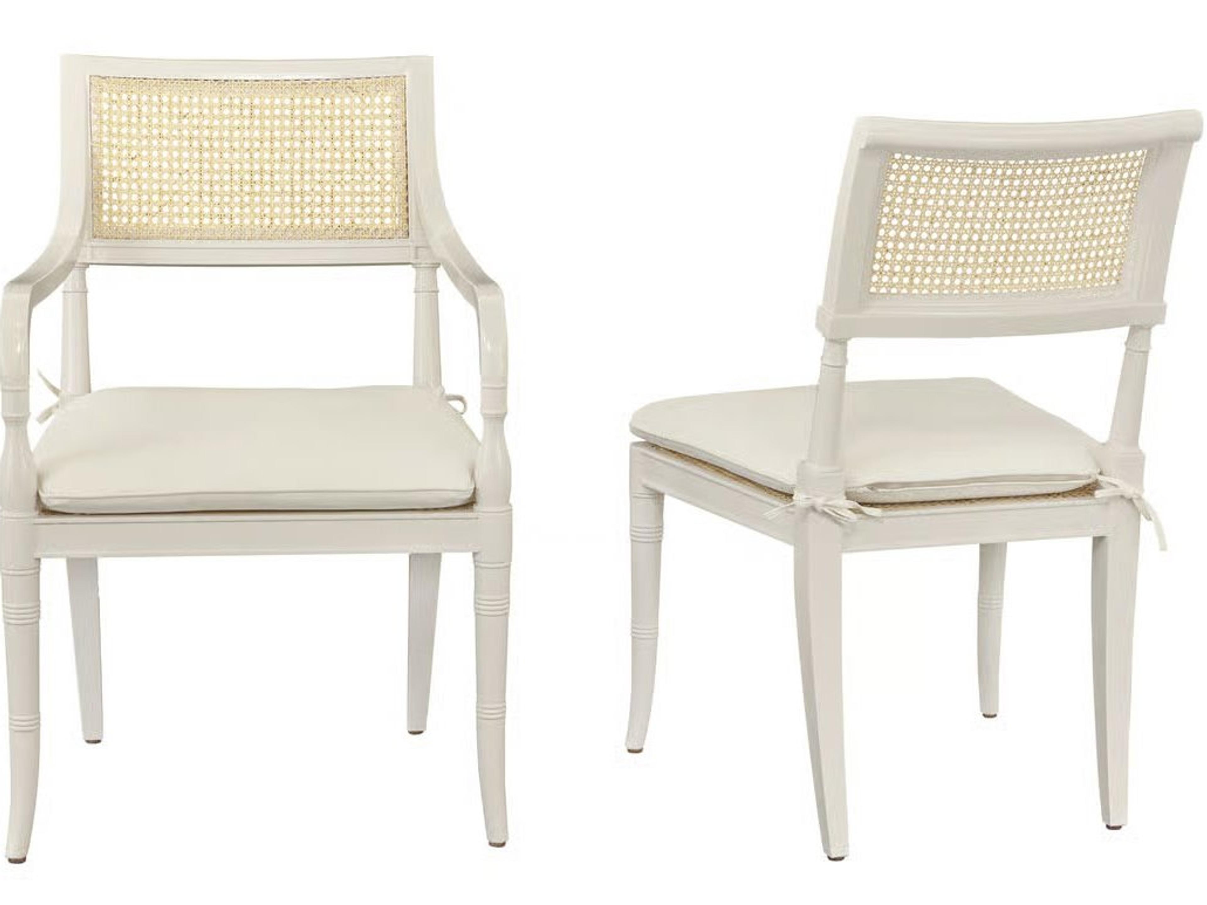 Regency White Armless Dining Chair