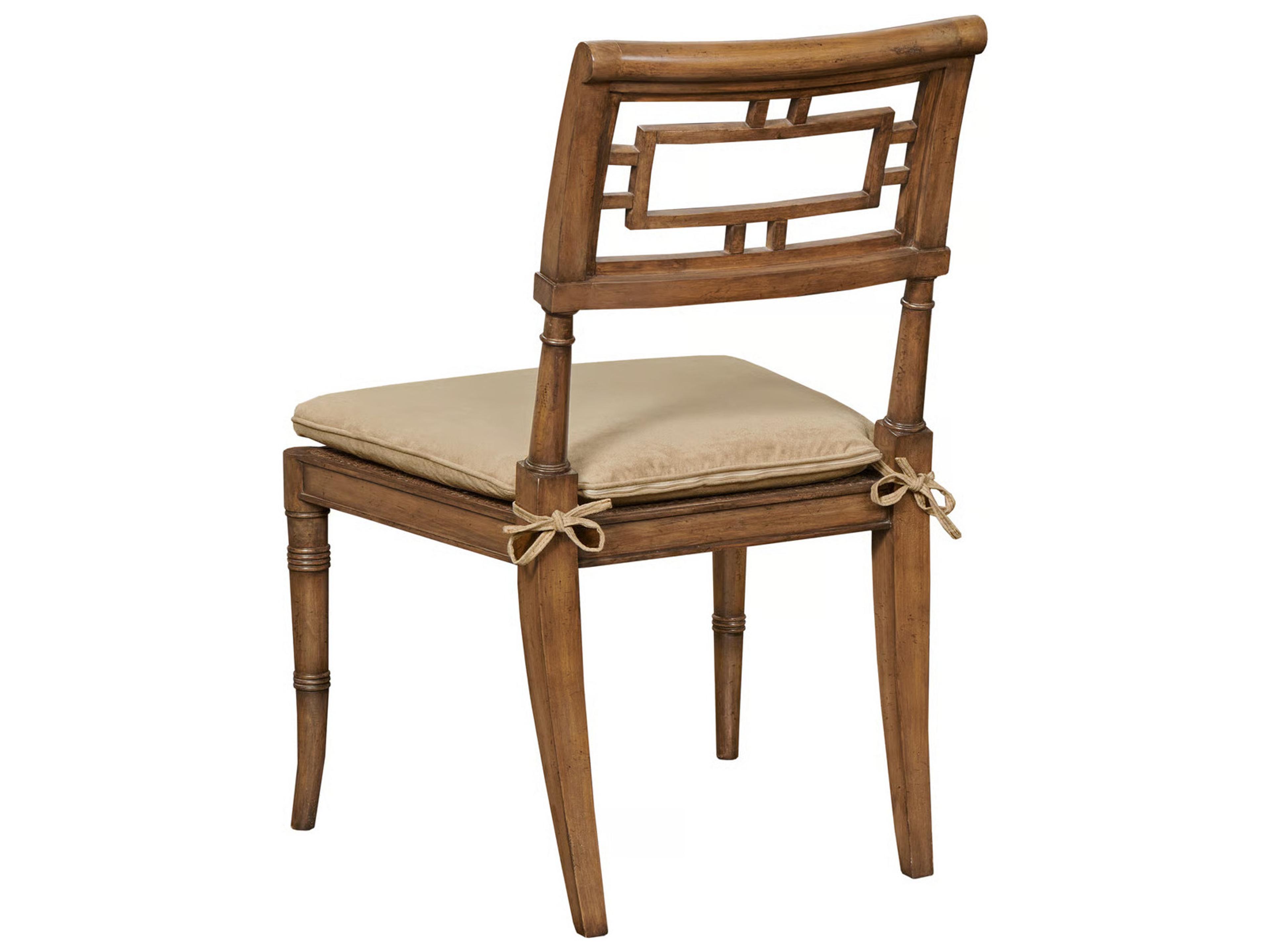 Port Eliot Solid Wood Brown Upholstered Armless Dining Chair