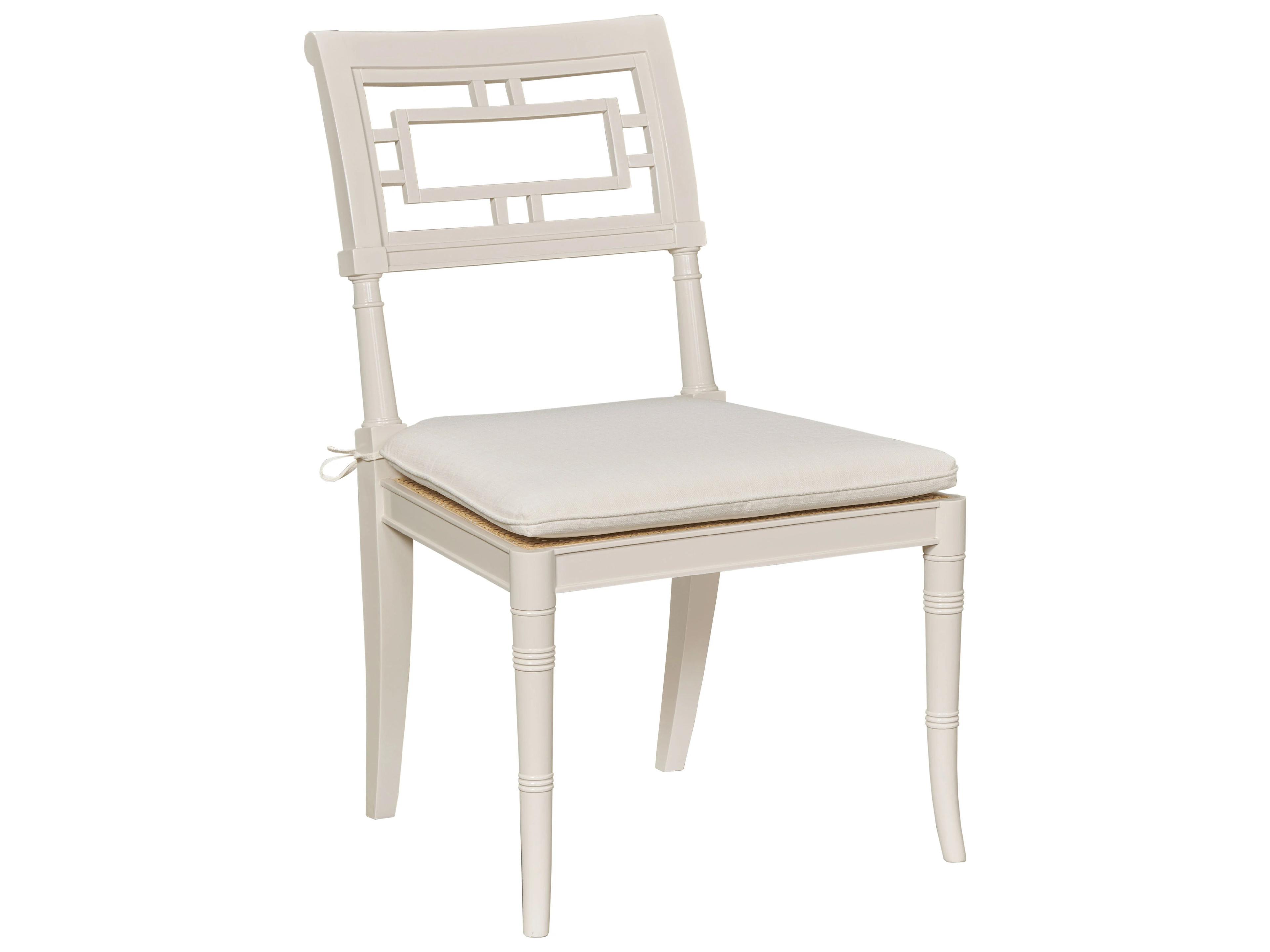Solid Wood White Upholstered Armless Dining Chair