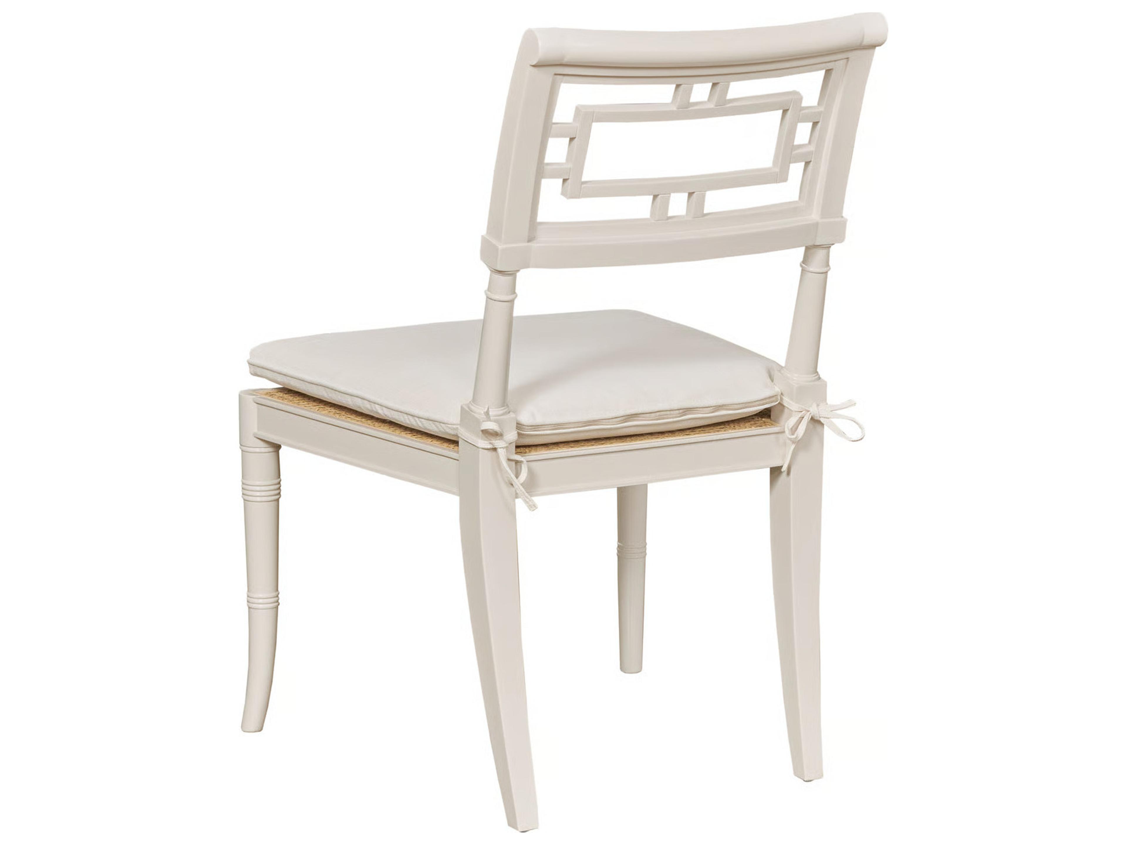 Port Eliot Solid Wood White Upholstered Armless Dining Chair