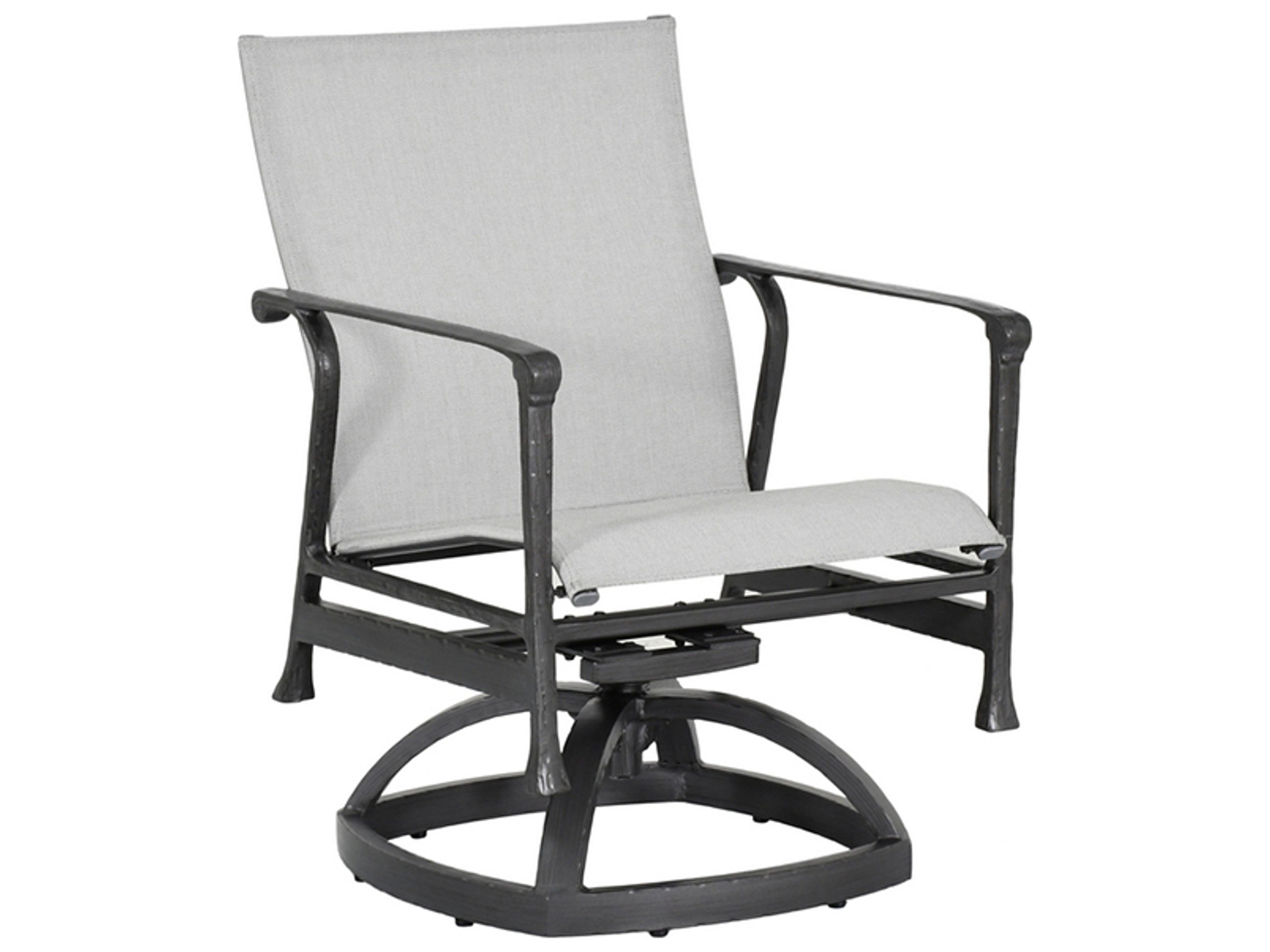 Marquis Sling Dining Aluminum Swivel Rocker Outdoor Dining Arm Chair