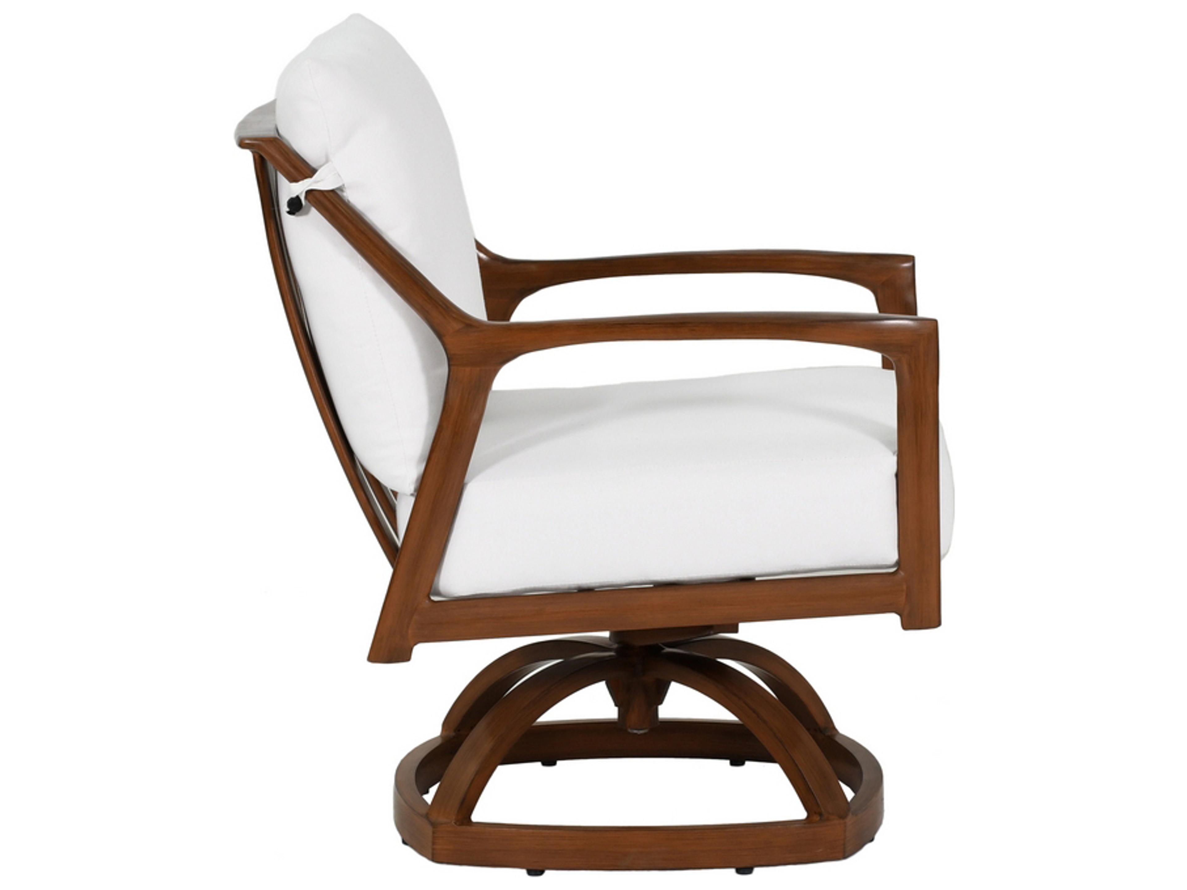 Castelle Berkeley Cushion Dining Aluminum Swivel Rocker Patio Dining Arm Chair