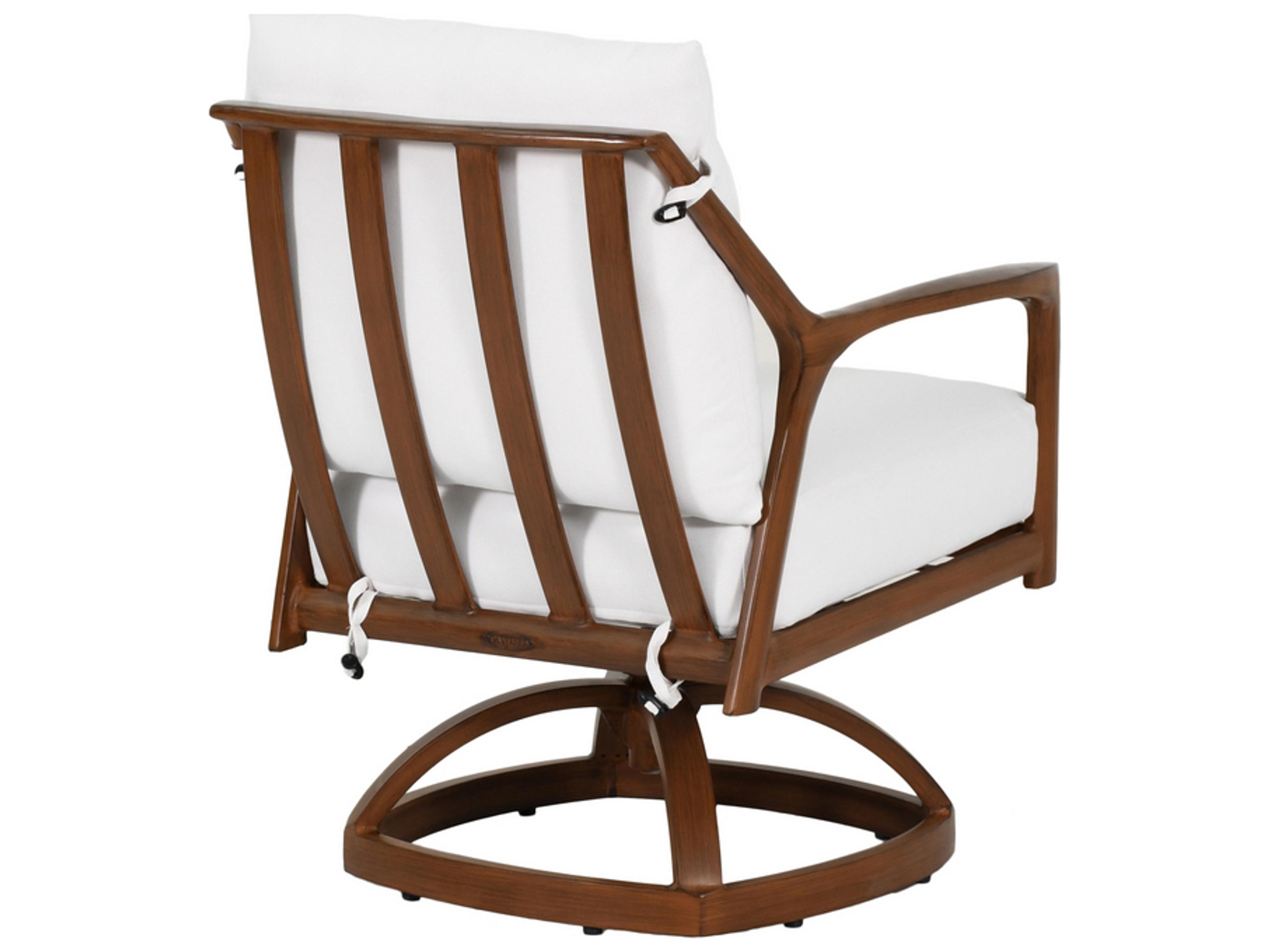 Castelle Berkeley Cushion Dining Aluminum Swivel Rocker Patio Dining Arm Chair