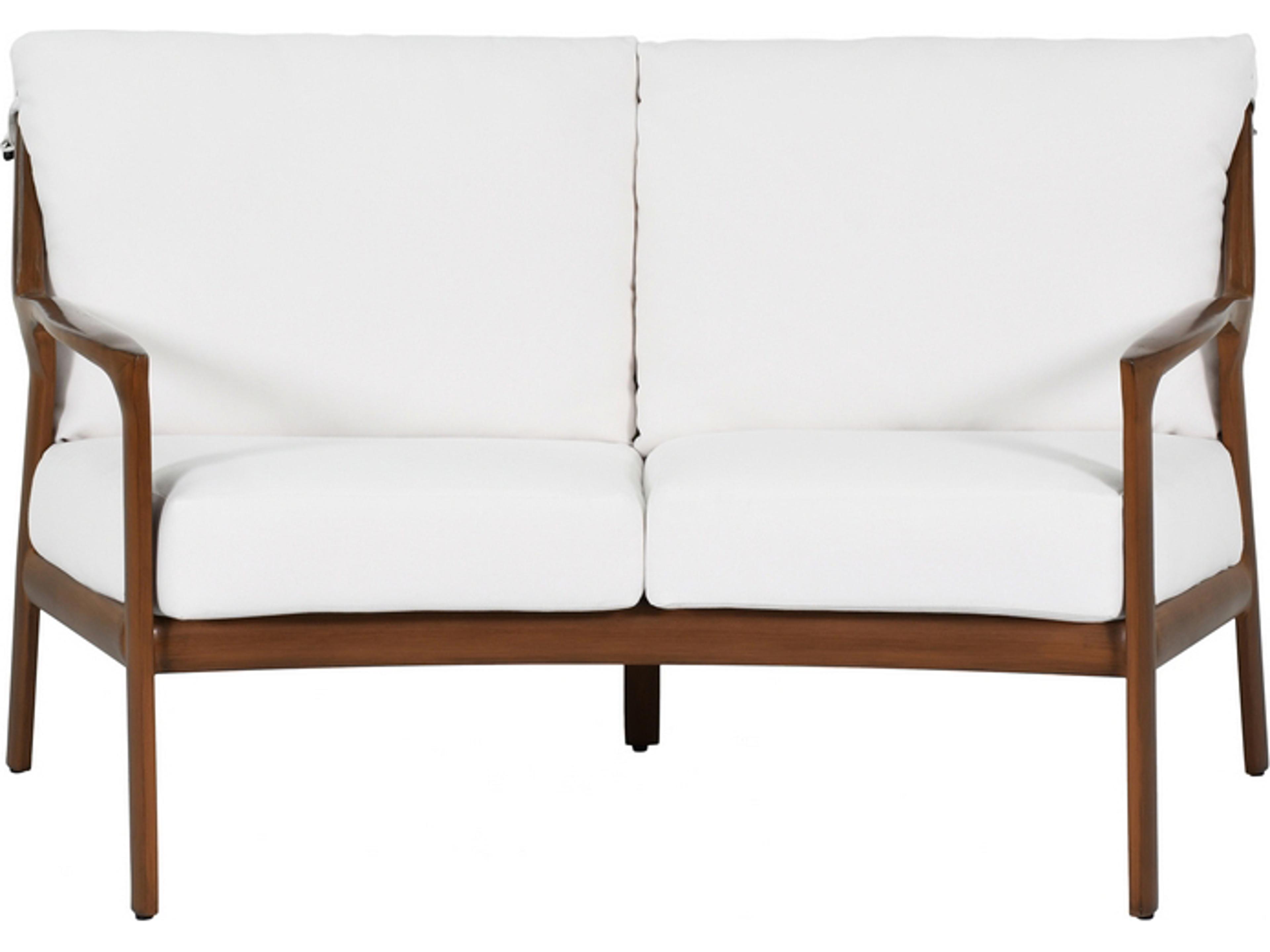 Castelle Berkeley Deep Seating Aluminum Crescent Outdoor Loveseat