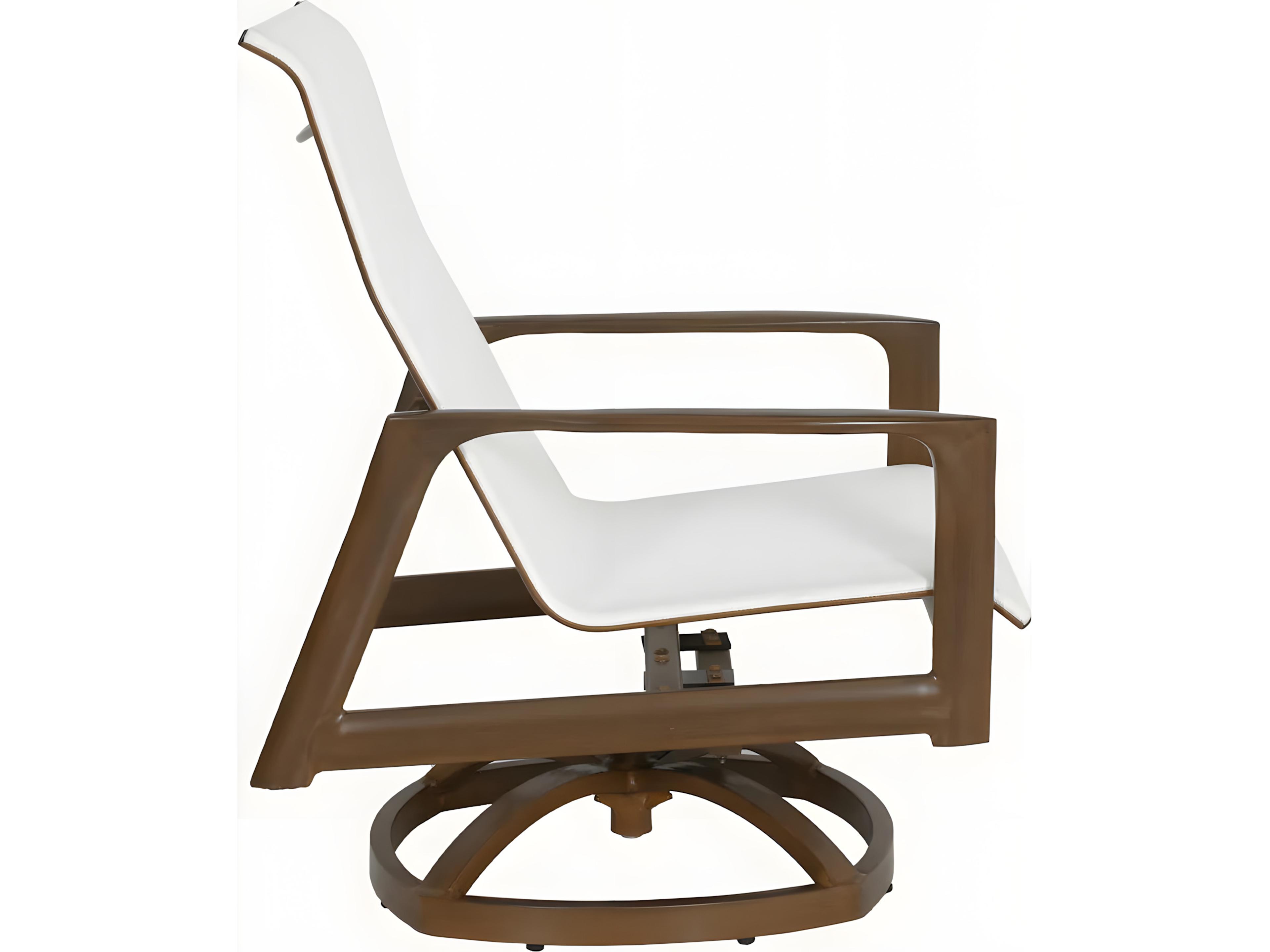 Castelle Berkeley Sling Cast Aluminum Swivel Rocker Lounge Chair