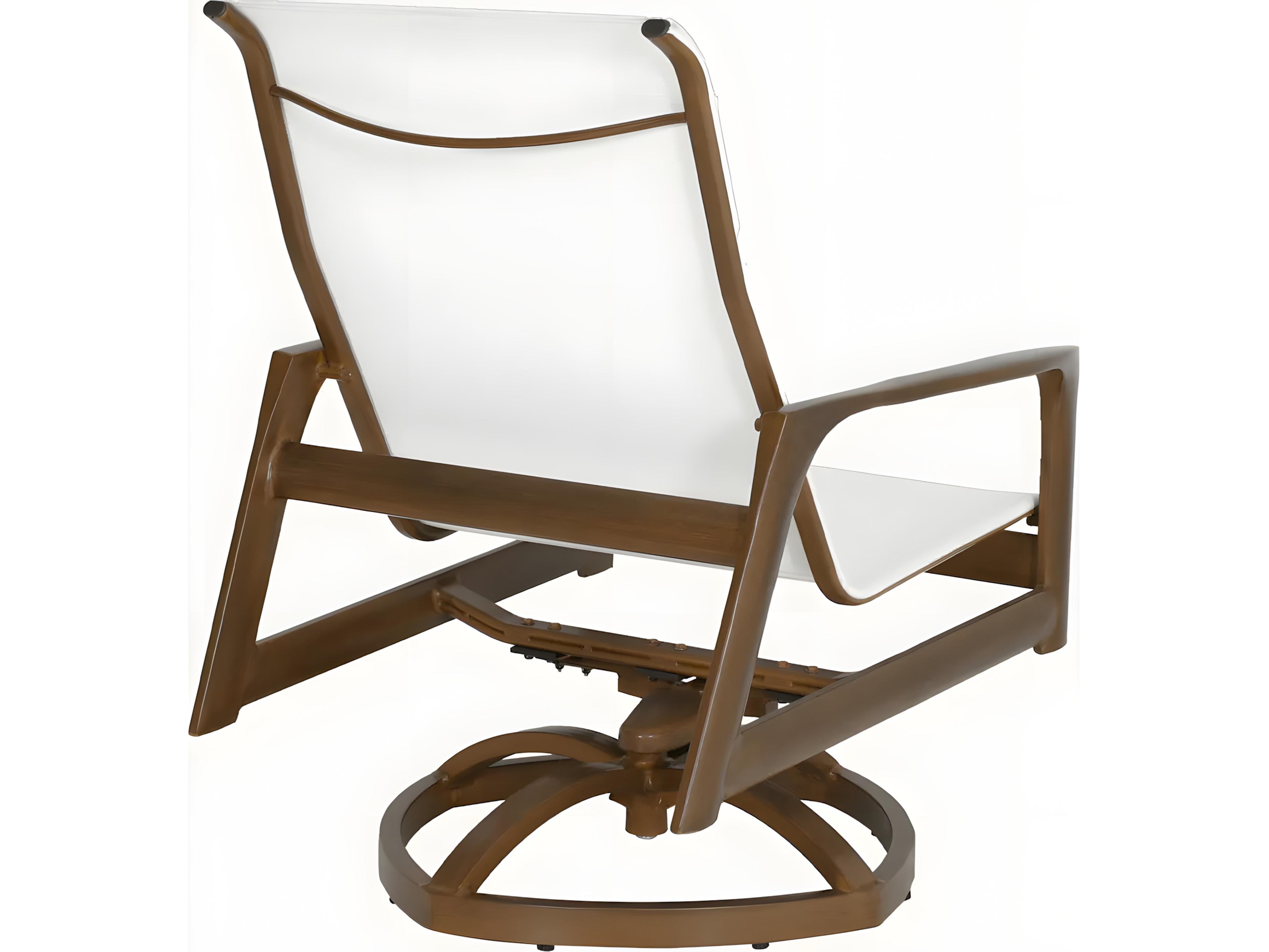 Castelle Berkeley Sling Cast Aluminum Swivel Rocker Lounge Chair
