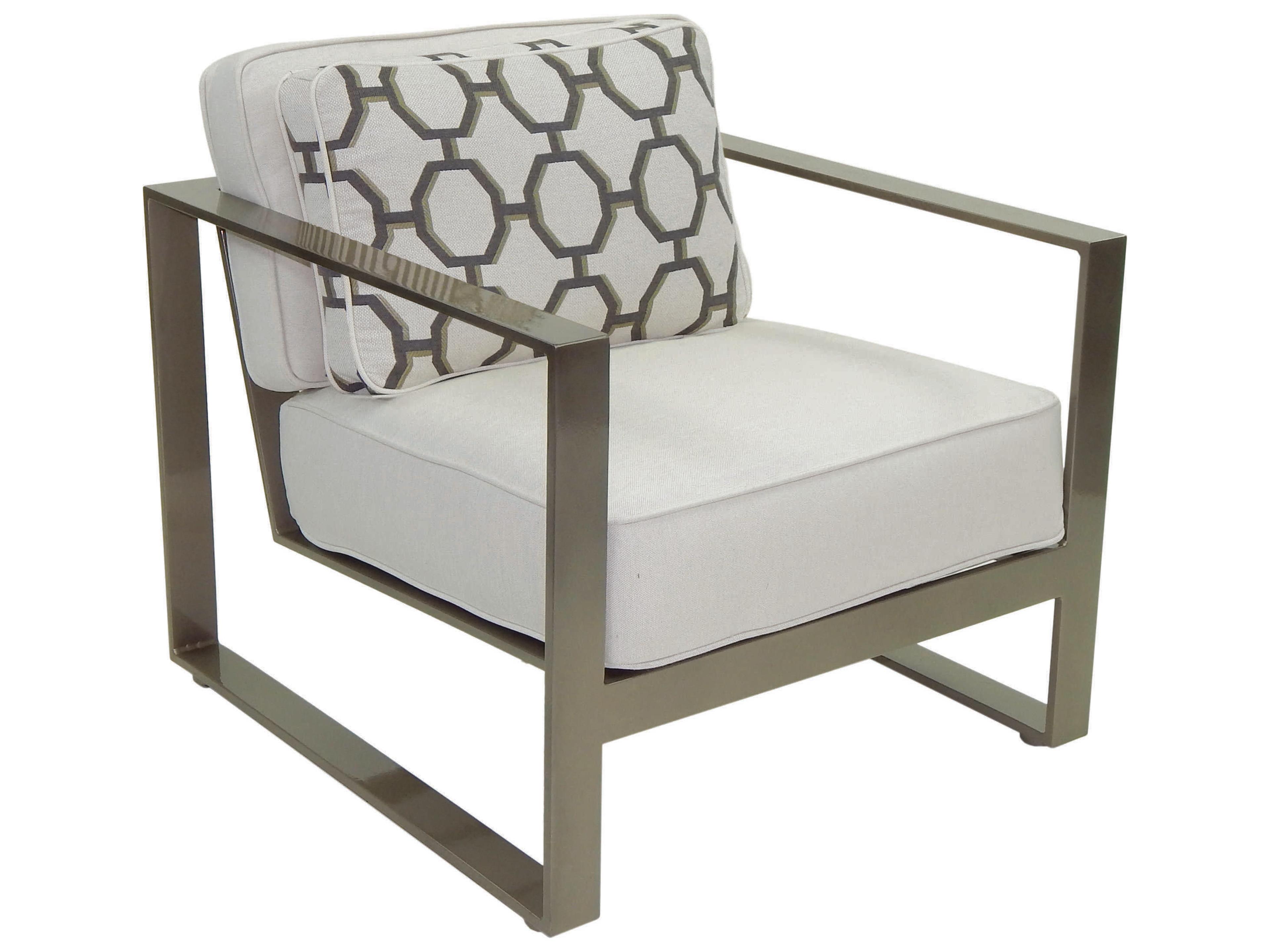 Park Place Deep Seating Cushion Cast Aluminum Outdoor Lounge Chair with One Pillow