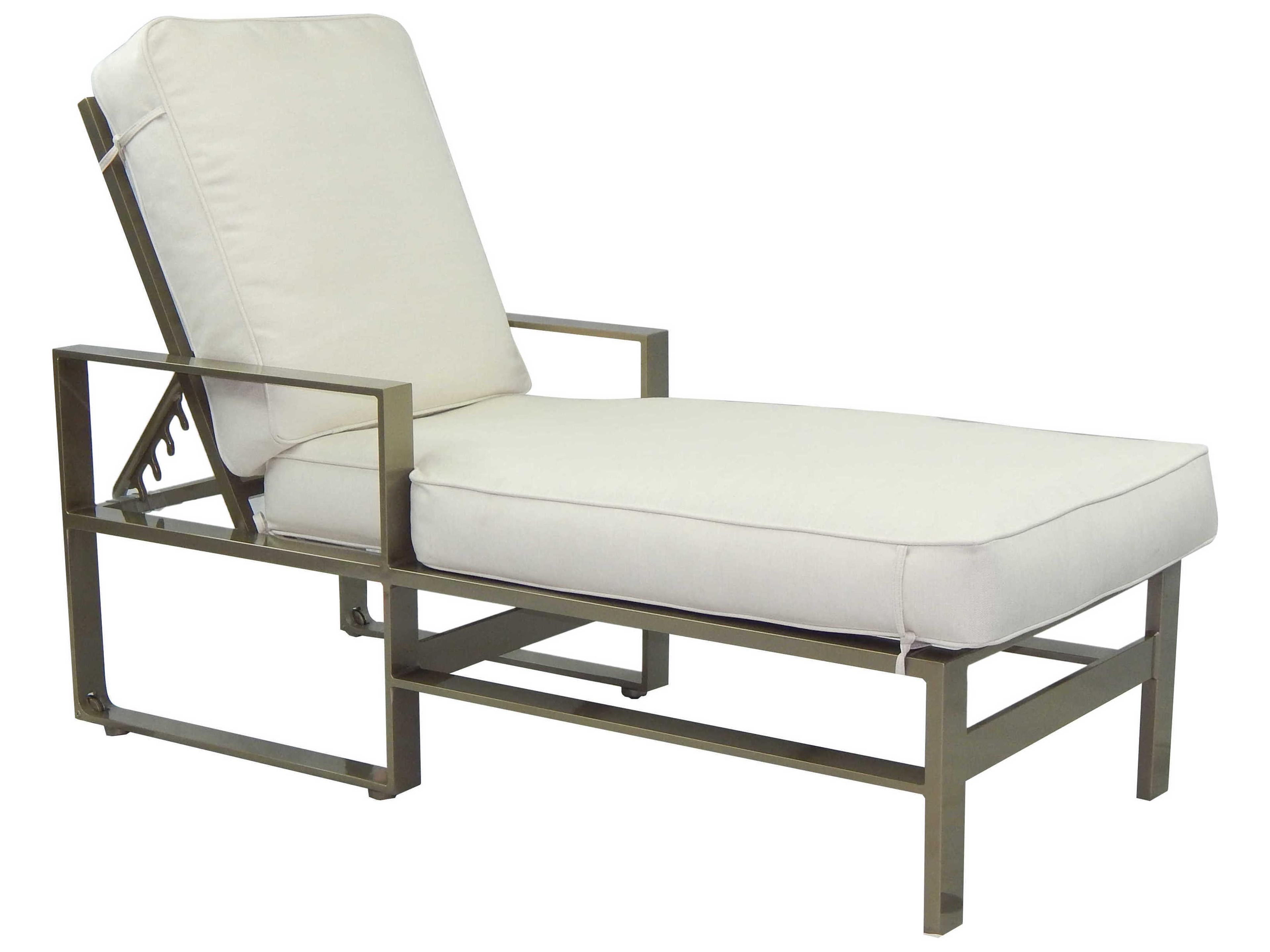 Park Place Cushion Dining Cast Aluminum Adjustable Outdoor Patio Chaise Lounge with Wheels