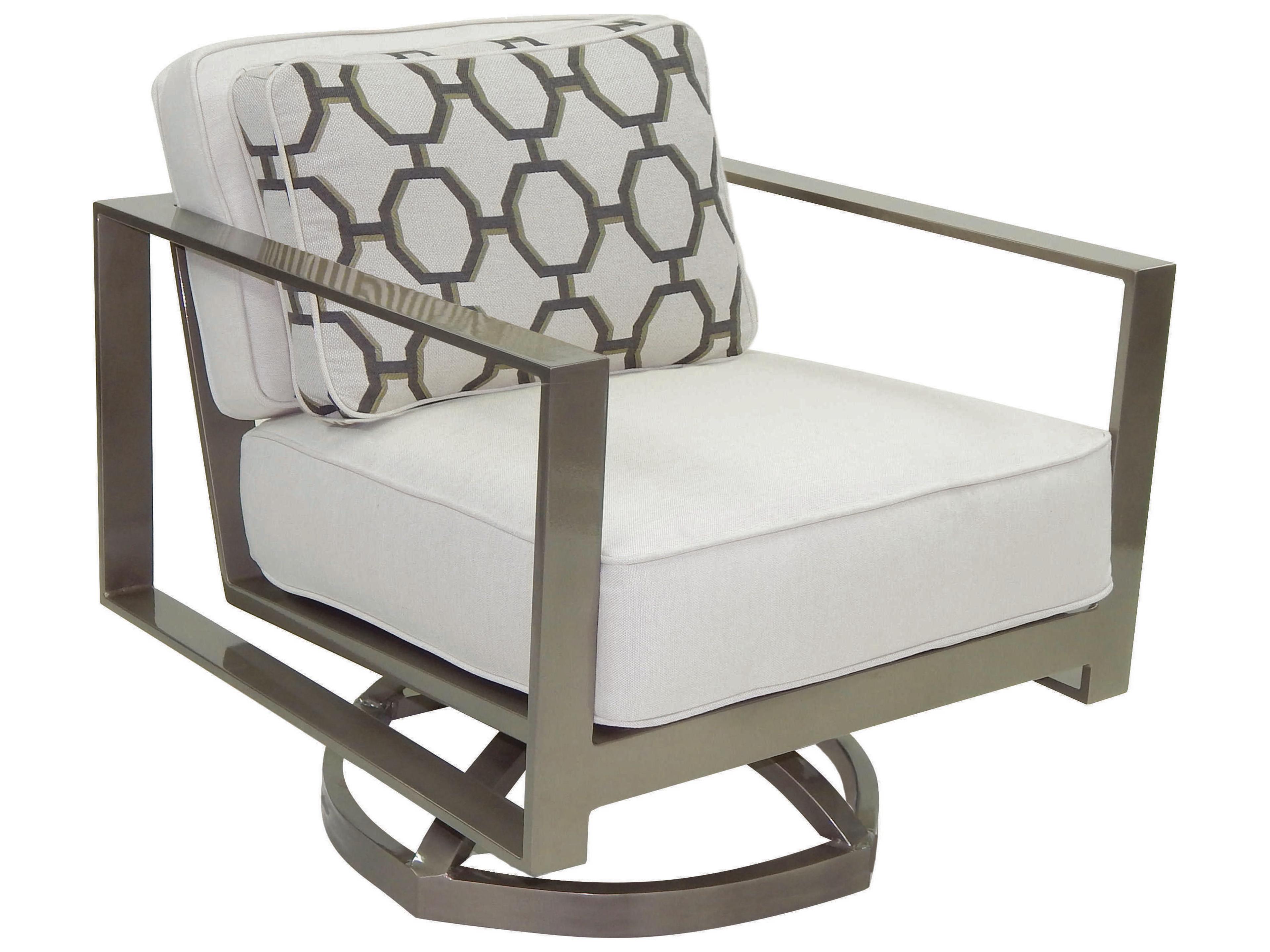 Park Place Deep Seating Cushion Cast Aluminum Swivel Rocker Outdoor Patio Lounge Chair with One Pillow