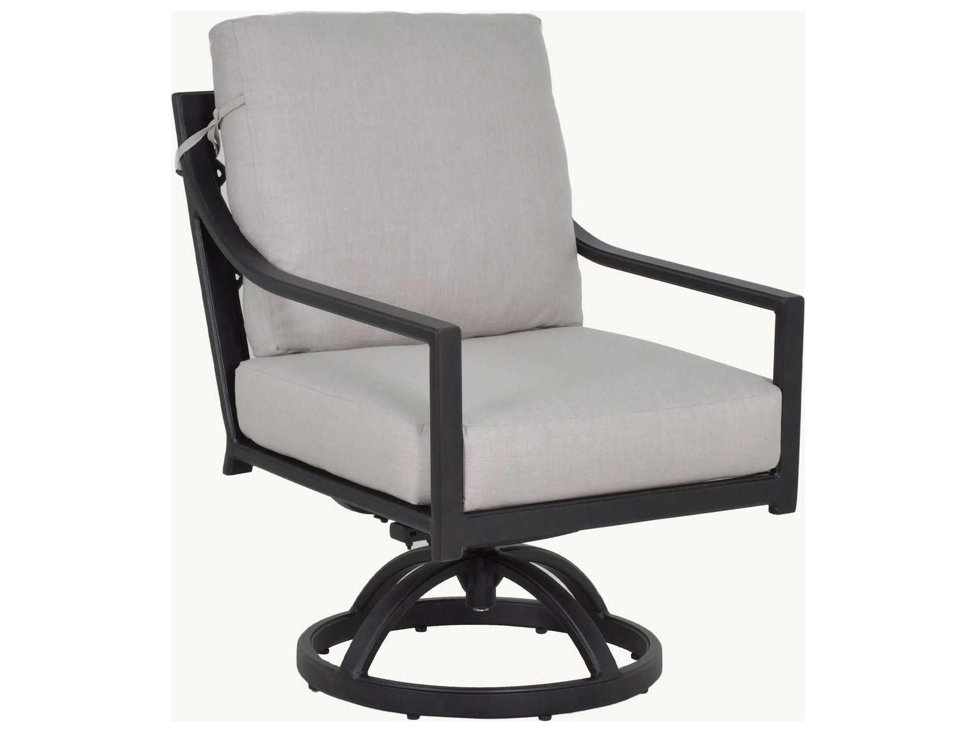 Saxton Cushion Aluminum Swivel Outdoor Rocker Dining Arm Chair