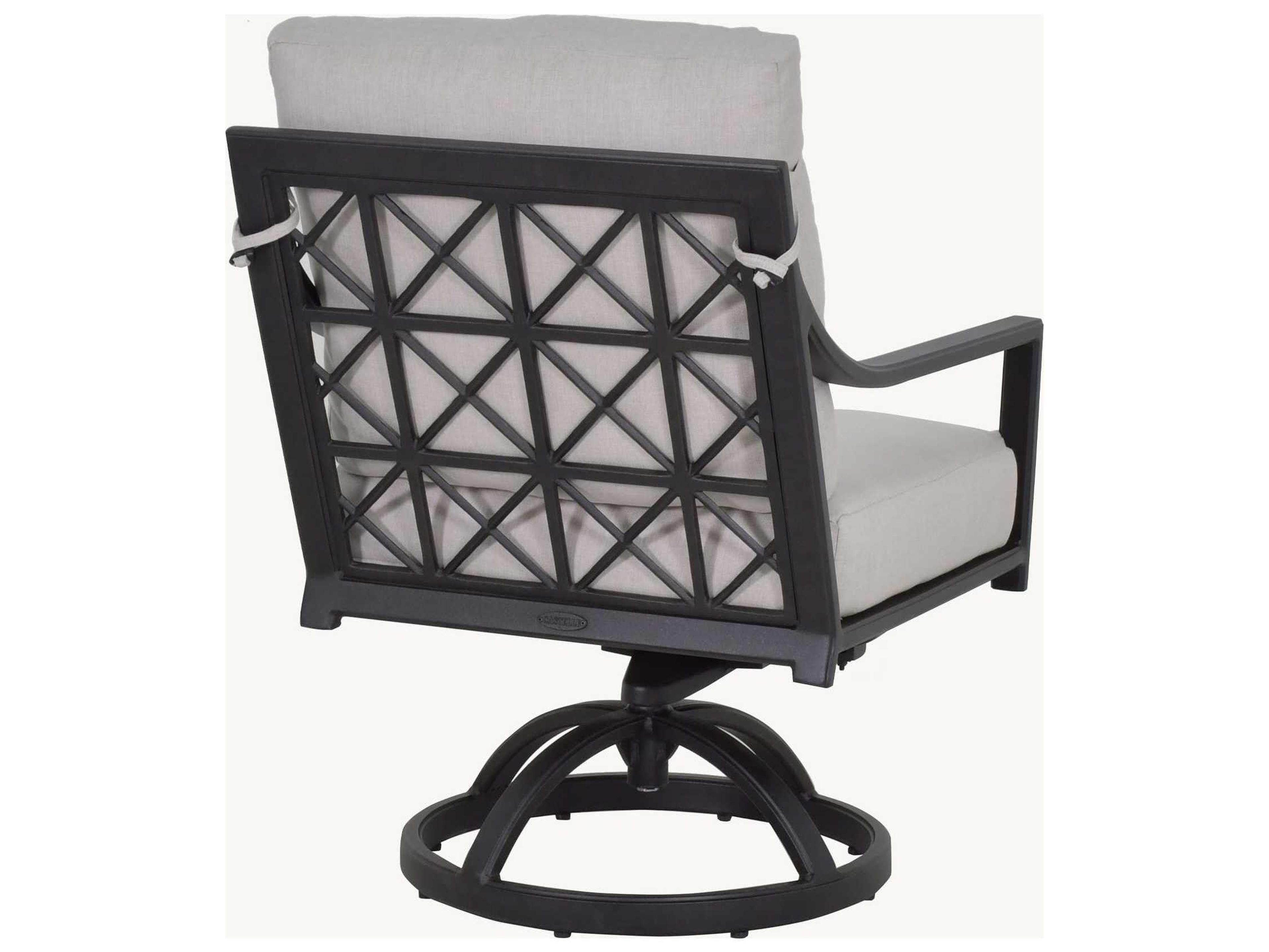 Castelle Saxton Cushion Aluminum Swivel Outdoor Rocker Dining Arm Chair