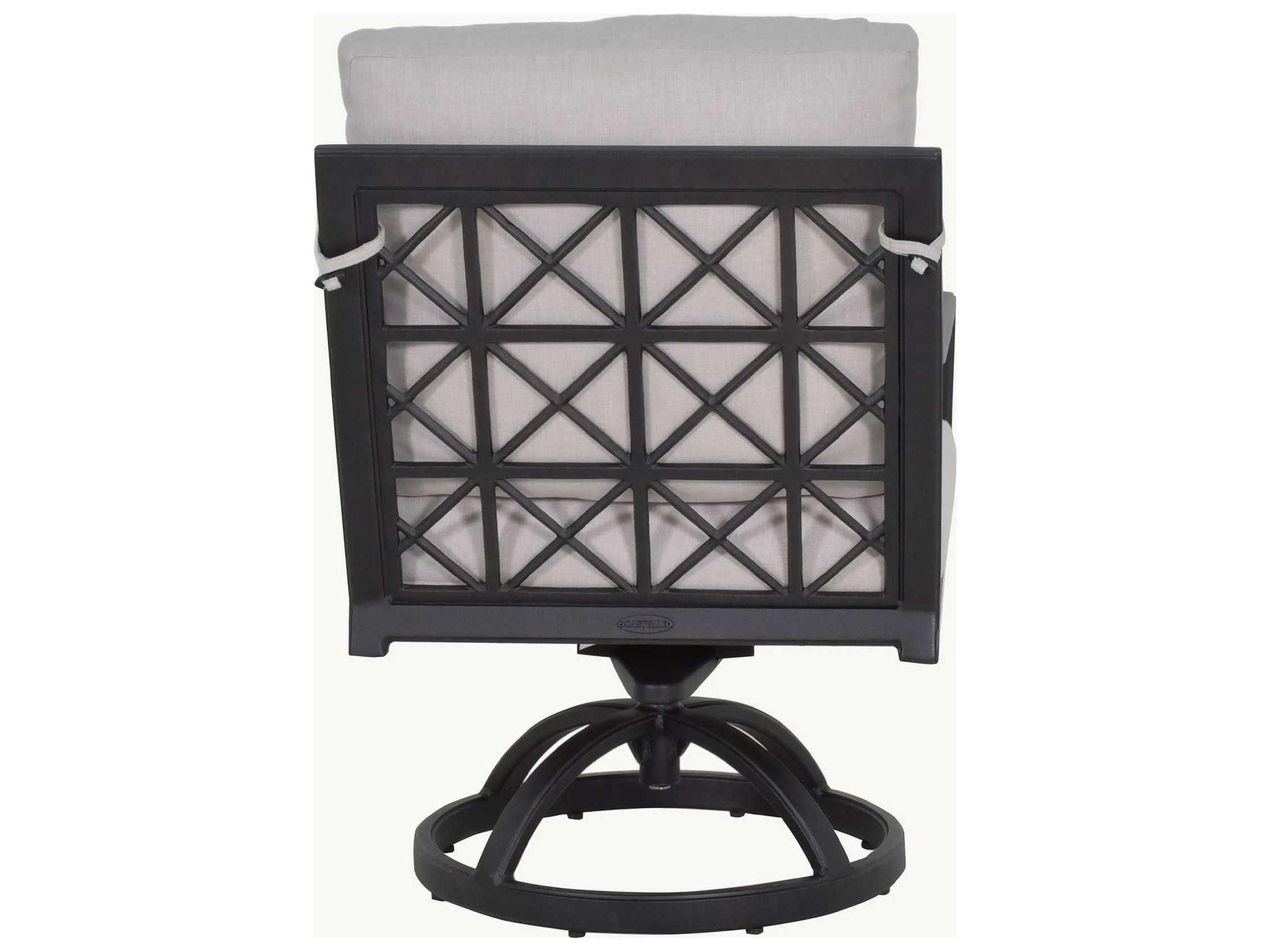 Castelle Saxton Cushion Aluminum Swivel Outdoor Rocker Dining Arm Chair