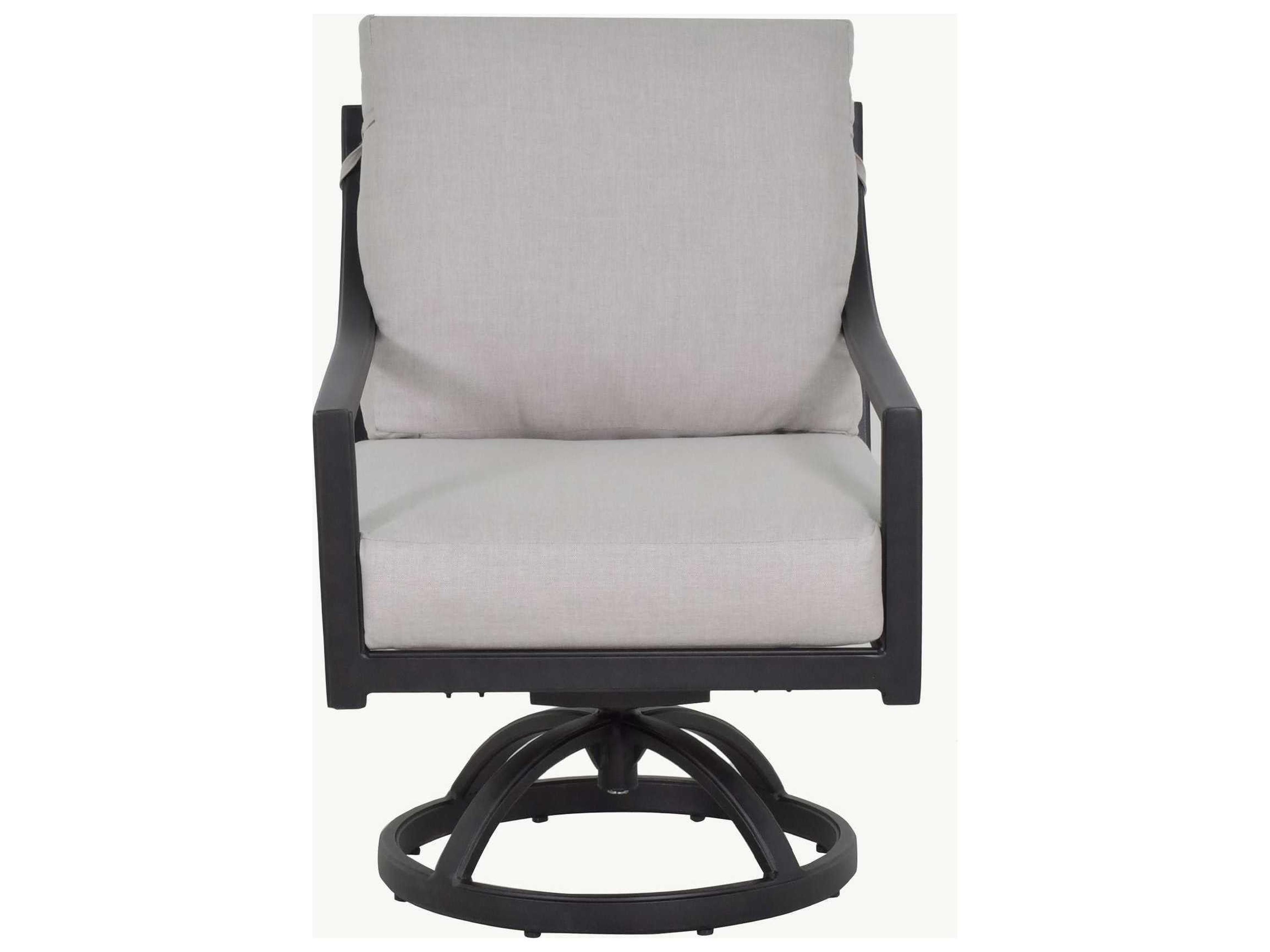 Castelle Saxton Cushion Aluminum Swivel Outdoor Rocker Dining Arm Chair