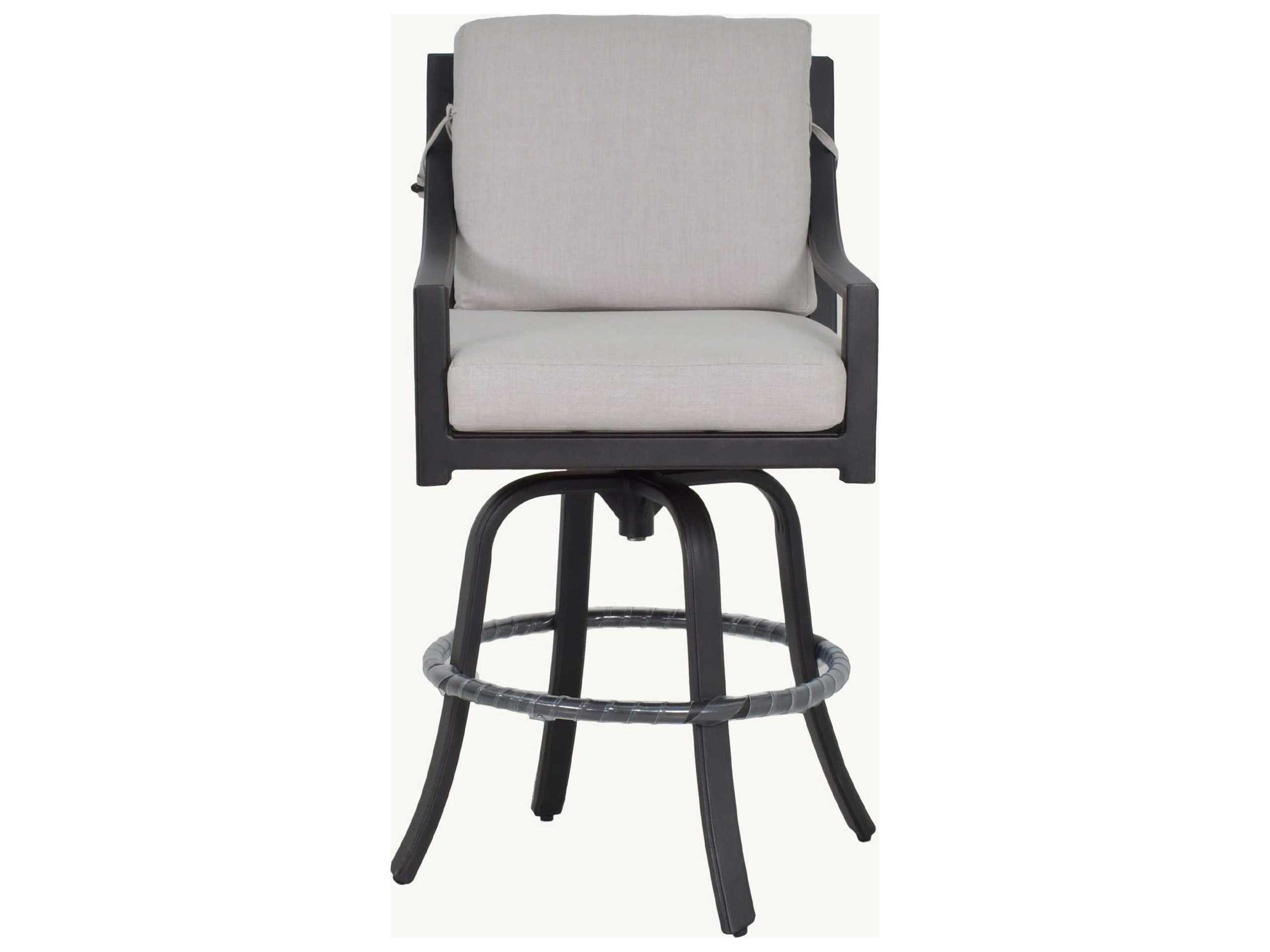 Castelle Saxton Cushion Dining Aluminum Swivel Patio Bar Stool