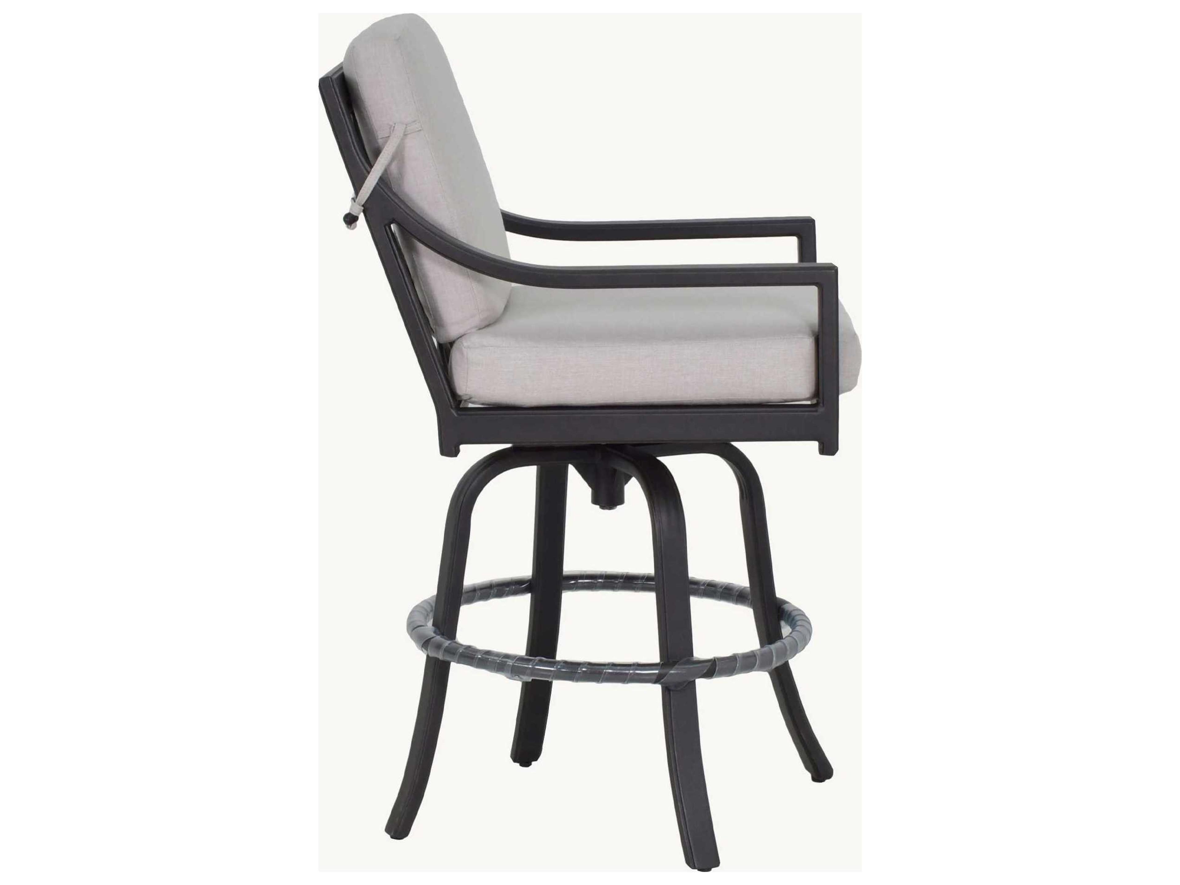 Castelle Saxton Cushion Dining Aluminum Swivel Patio Bar Stool