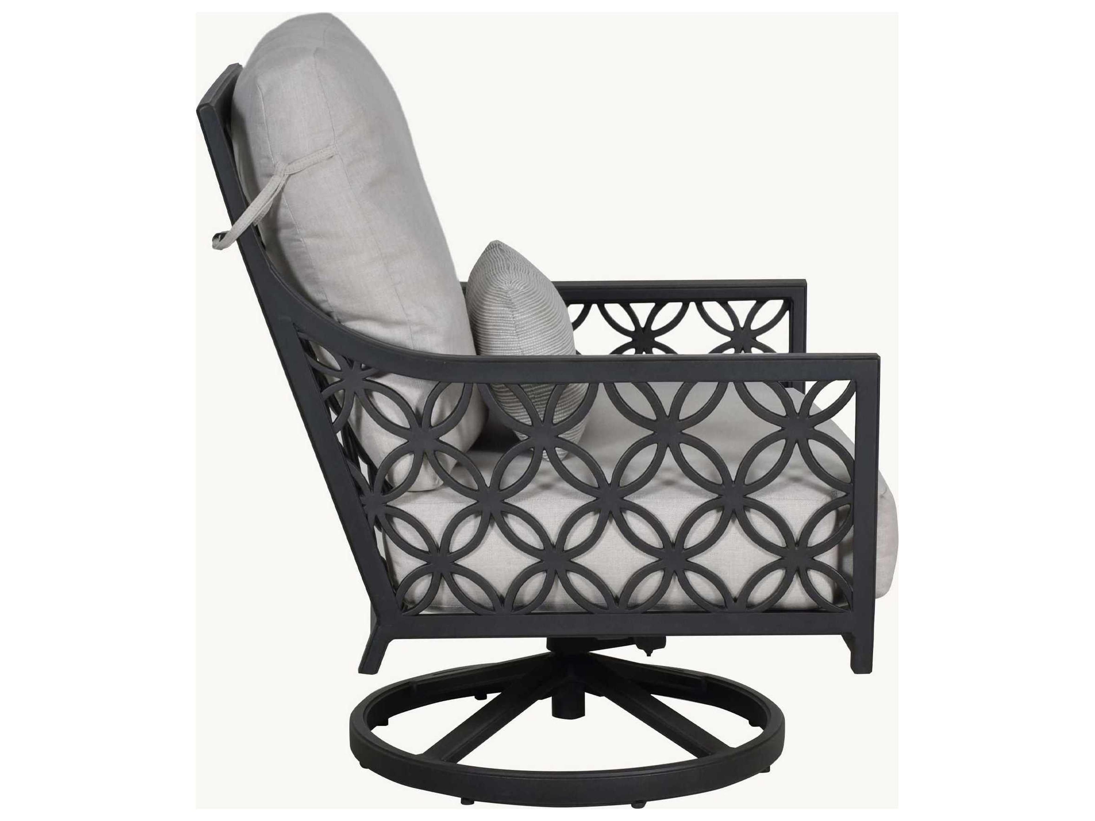 Castelle Saxton Deep Seating Aluminum High Back Swivel Rocker Outdoor Lounge Chair