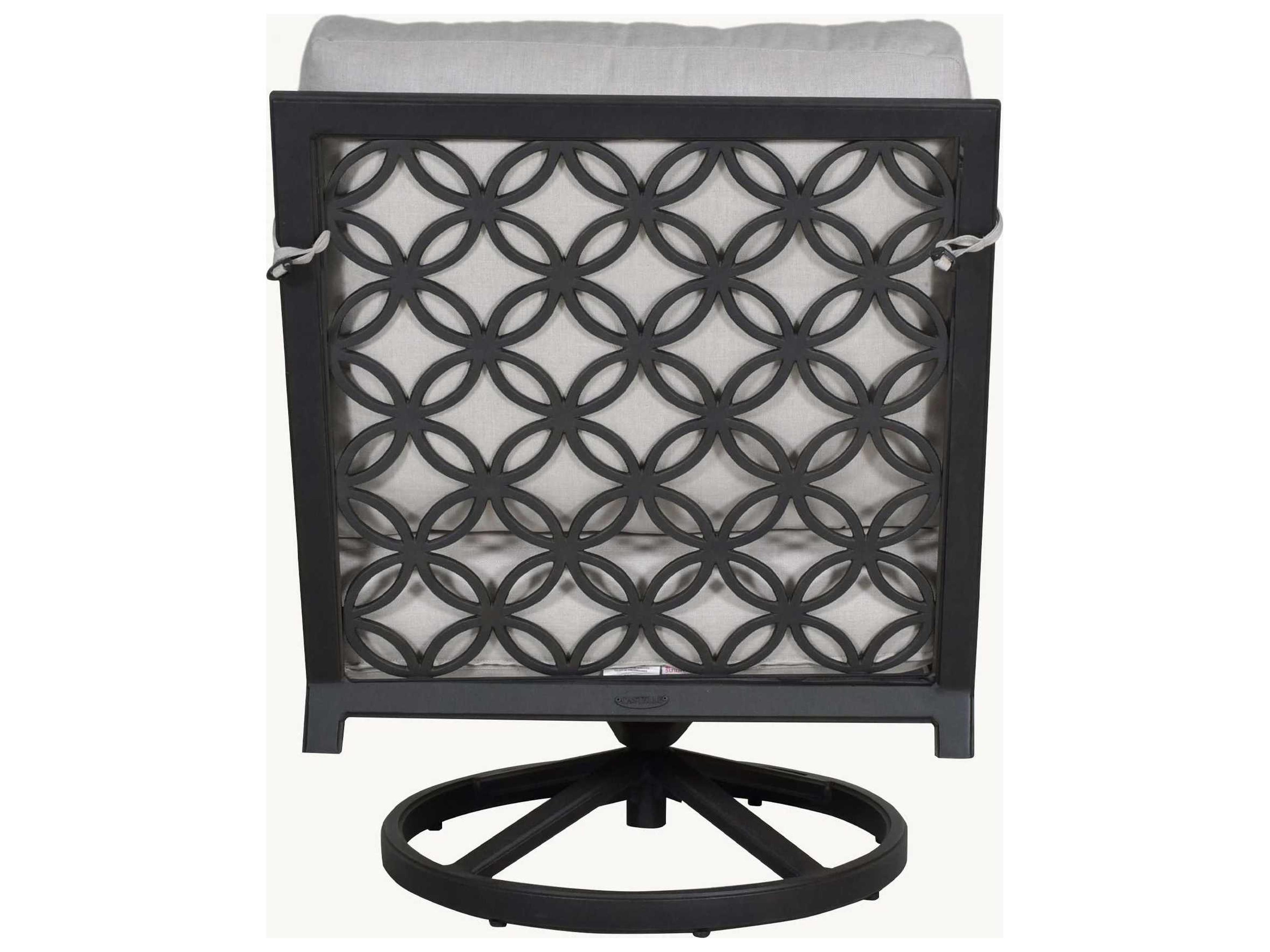 Castelle Saxton Deep Seating Aluminum High Back Swivel Rocker Outdoor Lounge Chair