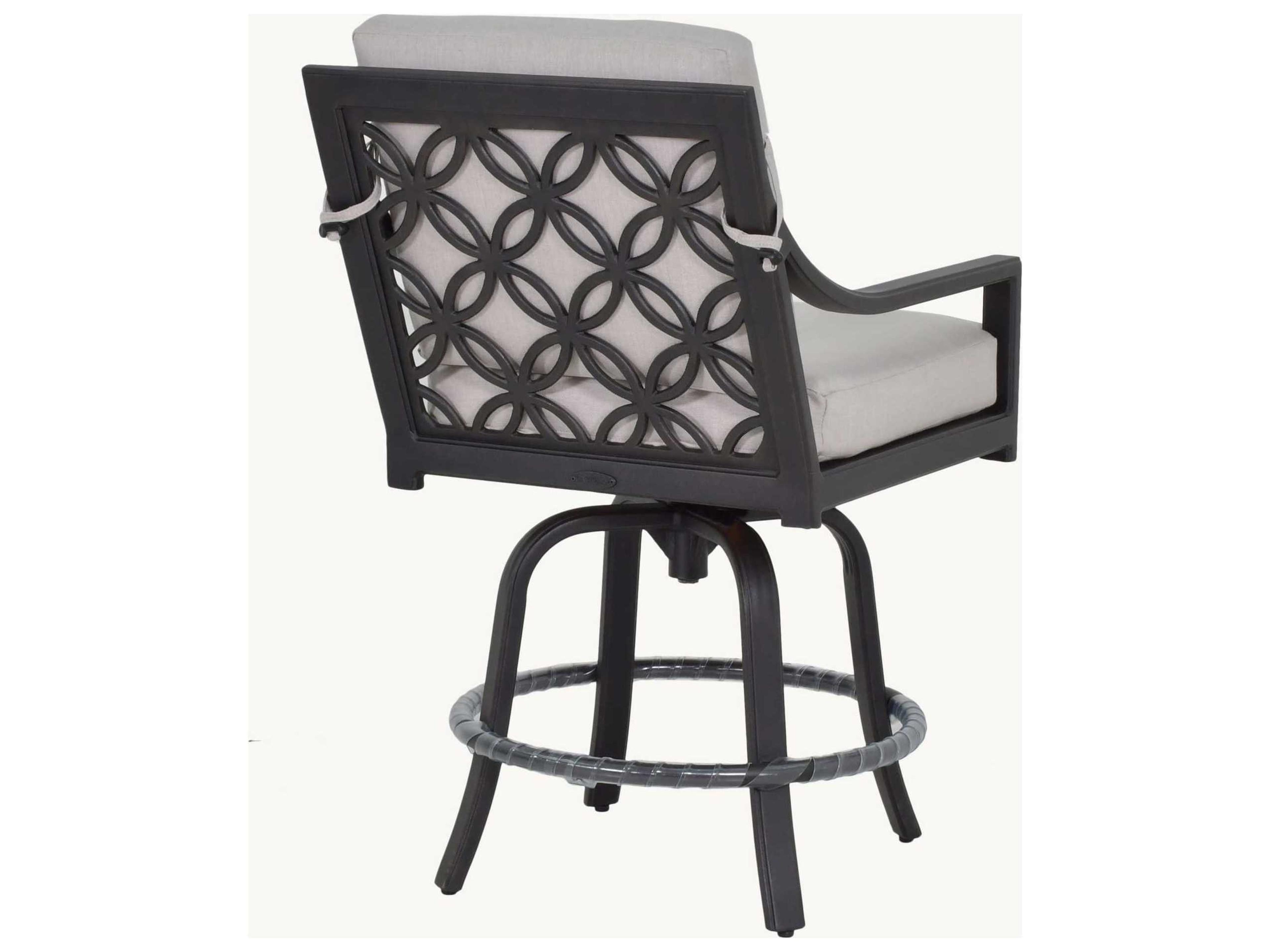 Castelle Saxton Cushion Dining Aluminum Swivel Outdoor Patio Counter Stool