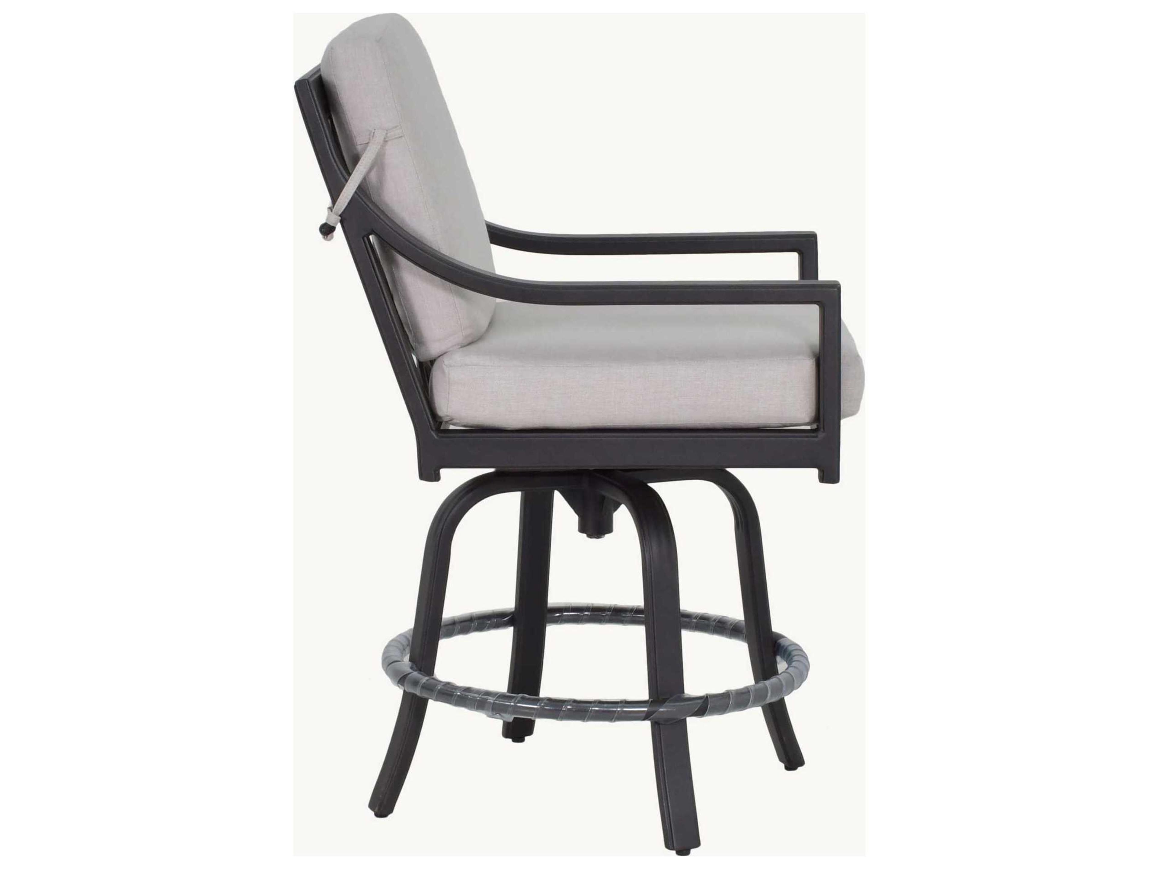 Castelle Saxton Cushion Dining Aluminum Swivel Outdoor Patio Counter Stool