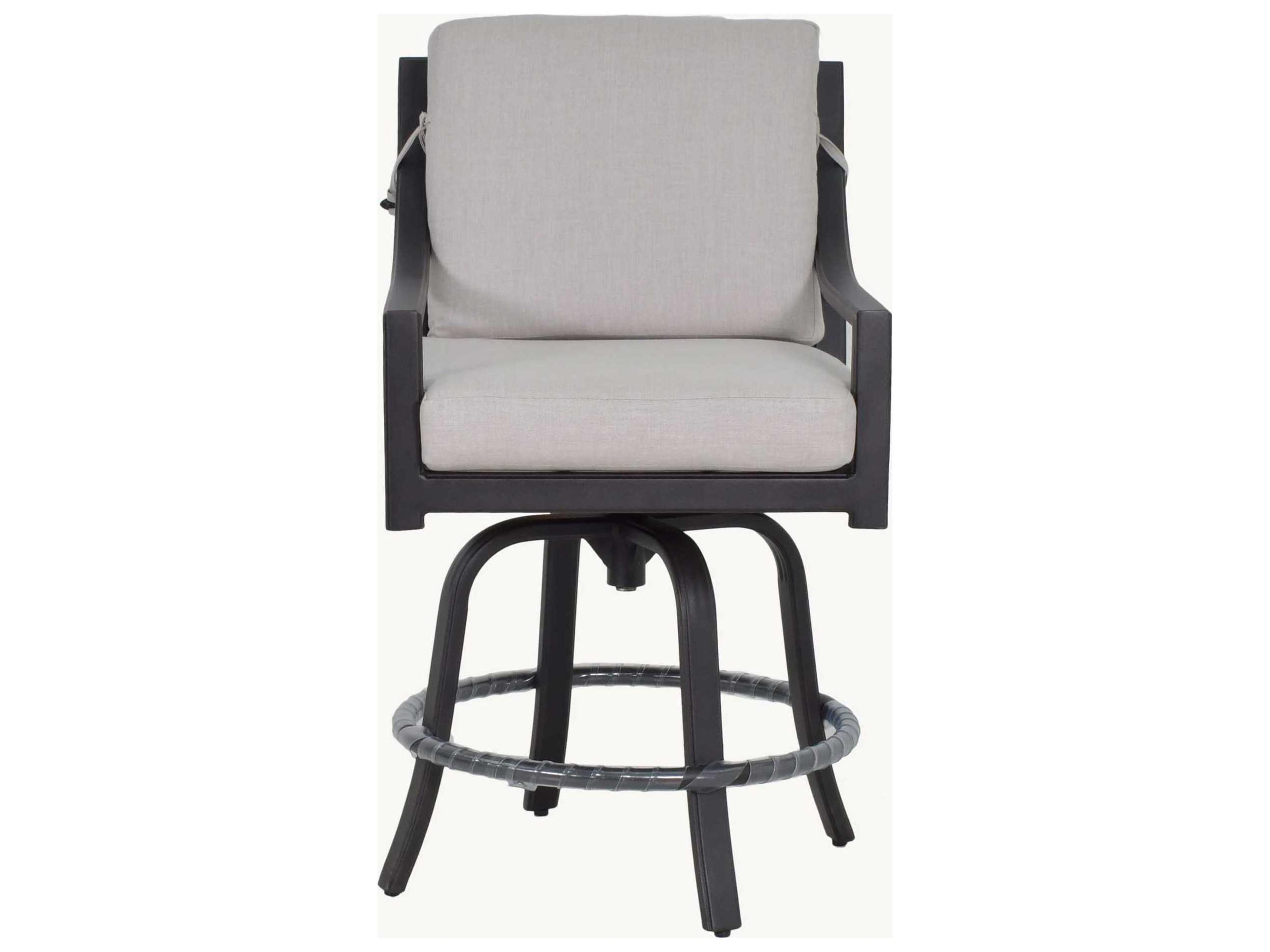 Castelle Saxton Cushion Dining Aluminum Swivel Outdoor Patio Counter Stool